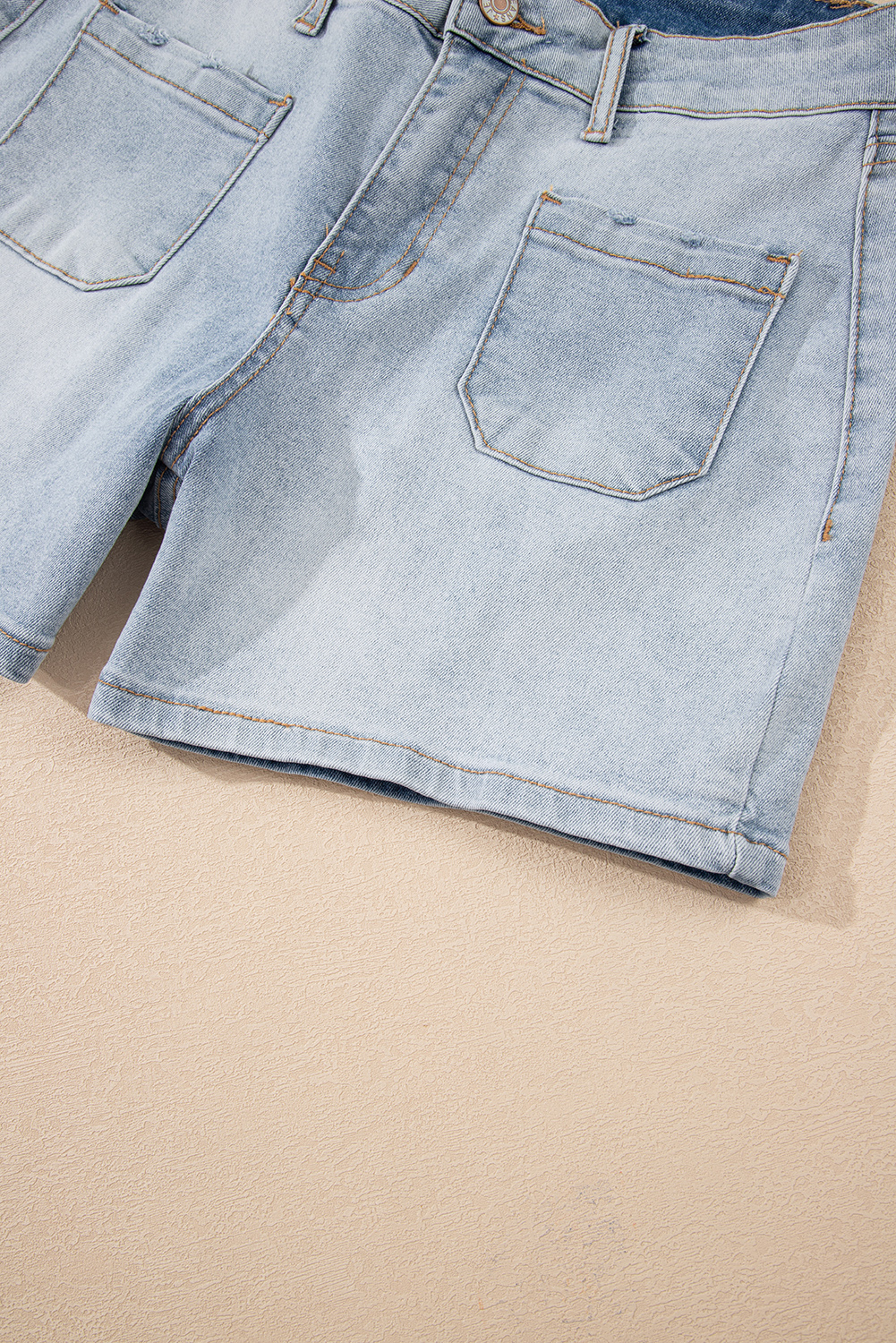 Versatile High Rise Denim Shorts for Women - Breathable and Elastic Fabric - Detail View 10