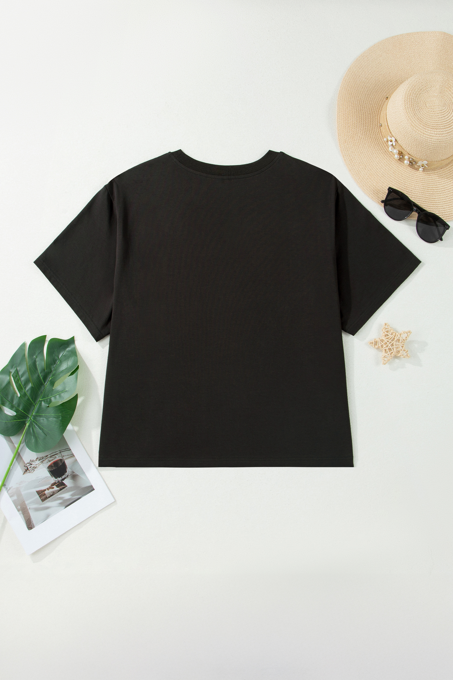 Western Aztec Bull Skull Plus Size T-Shirt for Women – Carbon Grey Short Sleeve Top, Casual Summer Style - Detail View 3