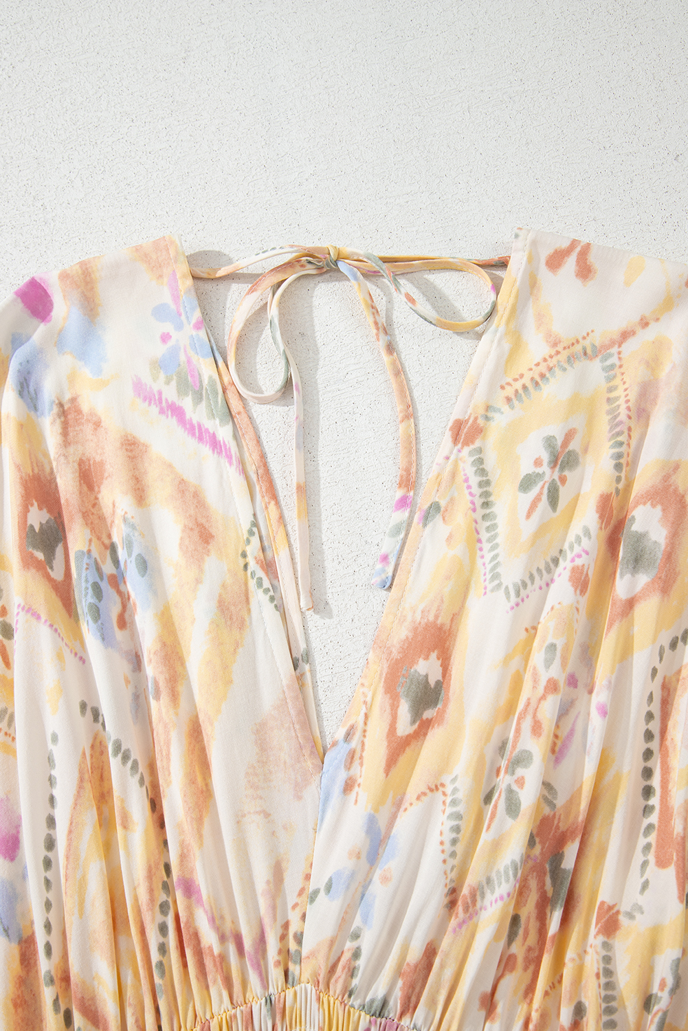 Eye-Catching Multicolour Geometric Print Long Dress for Summer Vacations - Detail View 7