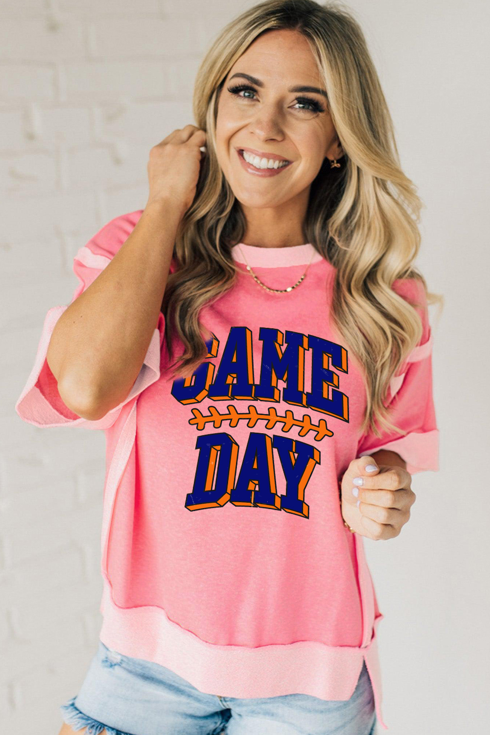 Stylish Summer Casual Tee with Round Neck and Unique Patchwork Design - Detail View 3