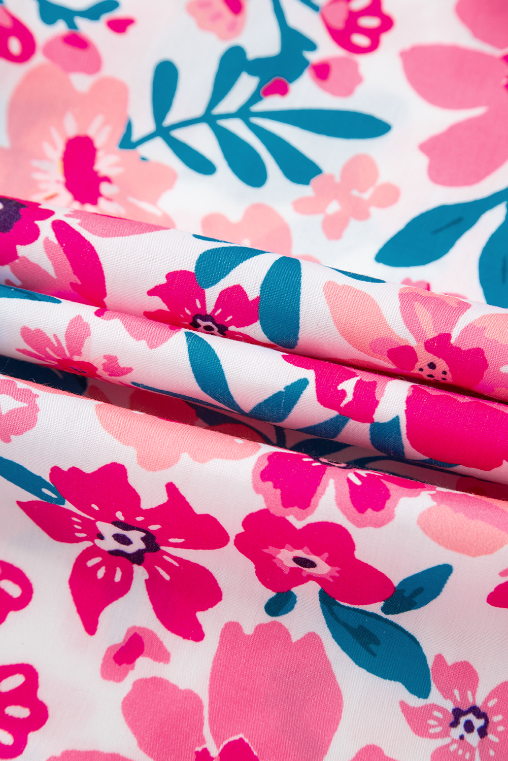 Elegant Short Sleeve Floral Blouse with Contrast Trim - Perfect for Summer - Detail View 10