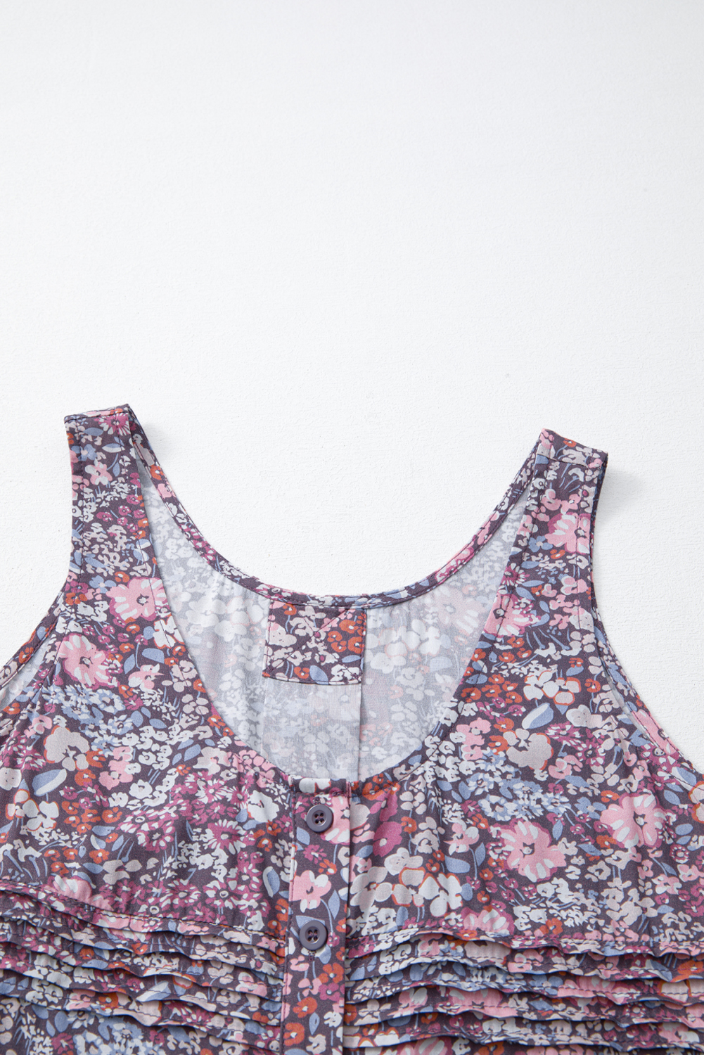 Trendy Women's Bohemian Style Yellow Floral Tank - Ideal for Daily Wear - Detail View 11