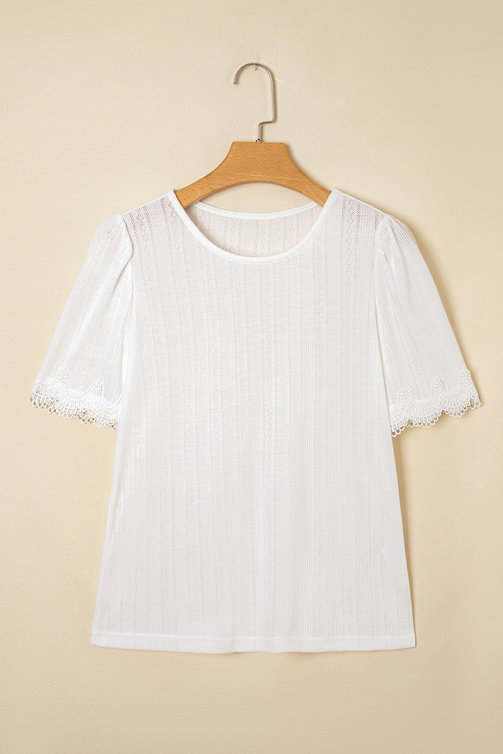 Casual Short Sleeve Round Neck Tee - Flattering Fit for Everyday Wear - Detail View 7