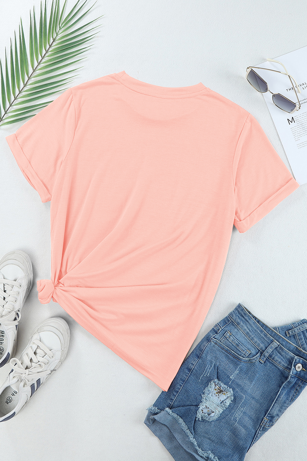 Vibrant Floral Print Graphic Tee with Relaxed Fit - Perfect for Daily Wear - Detail View 10