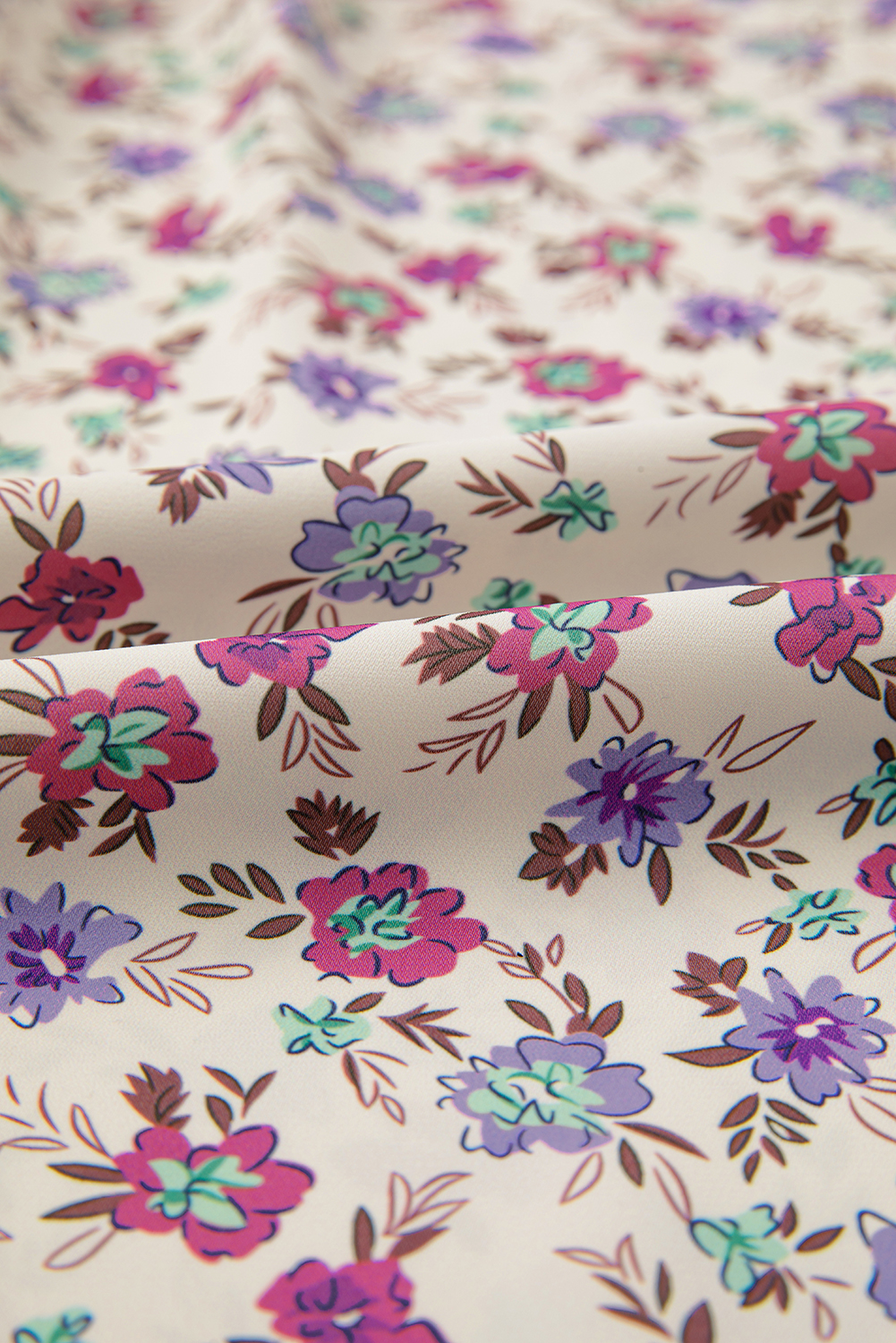 Chic A-Line Midi Dress with Smocked Bodice and Floral Pattern - Perfect for Parties & Vacations - Detail View 10