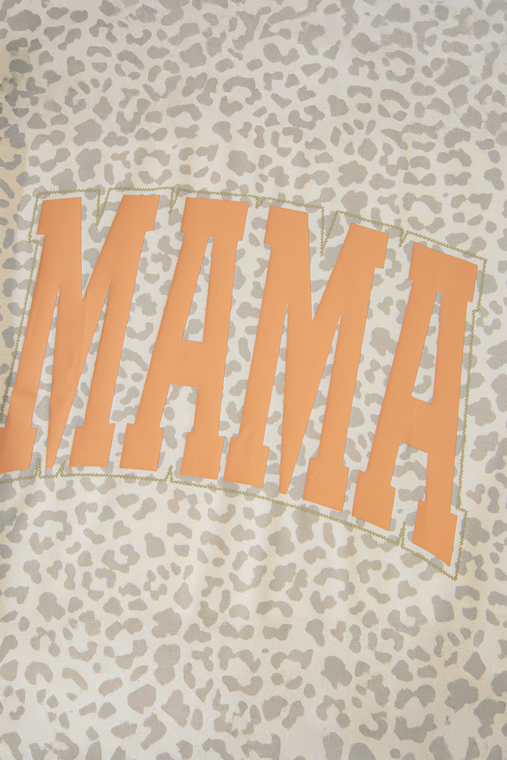 Women's Yellow MAMA Letter Graphic Leopard Loose Tee - Trendy and Comfortable Casual Wear - Detail View 17