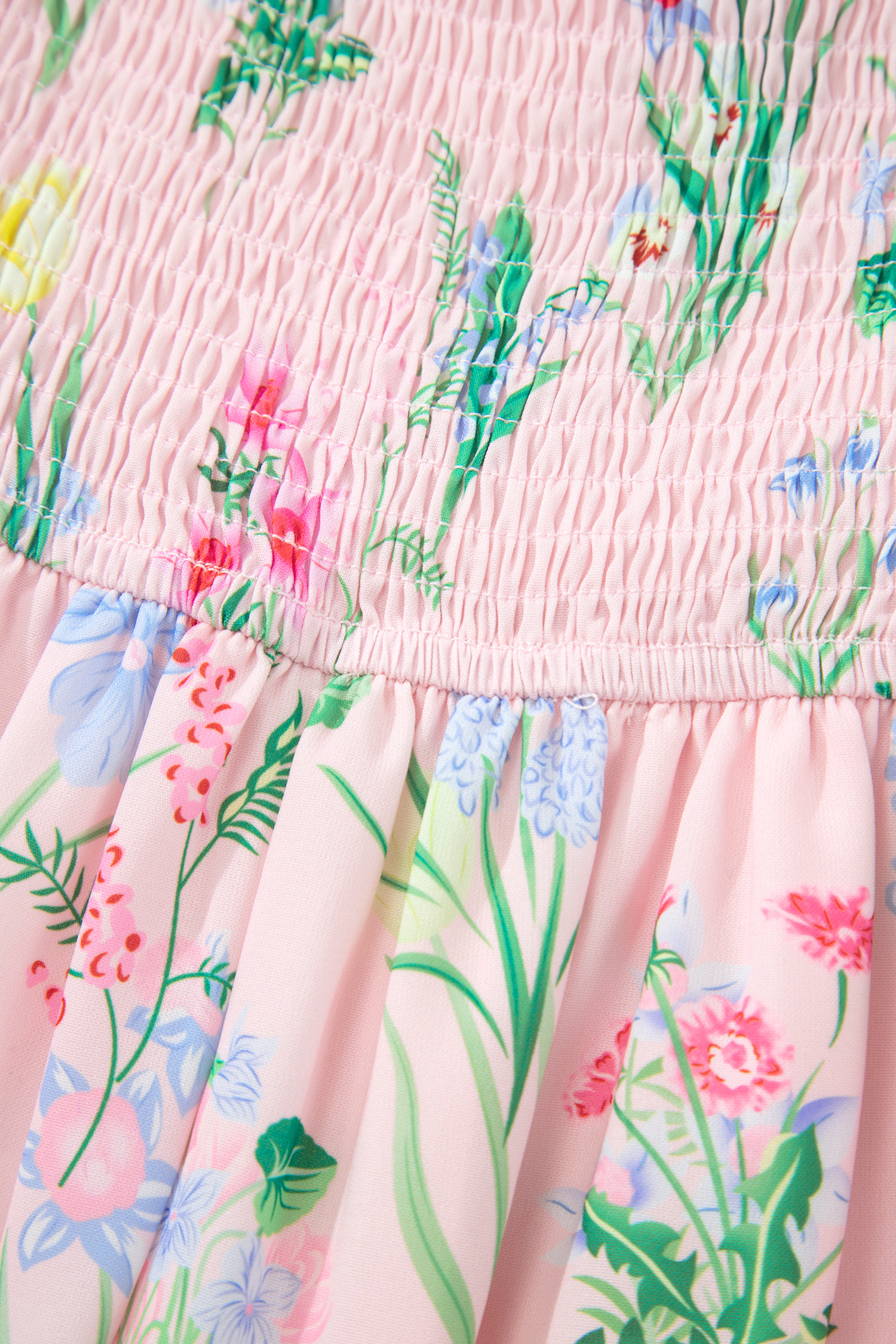 Women's Pink Floral Midi Dress – Casual Sleeveless High Waist Summer Dress with Pockets - Detail View 7