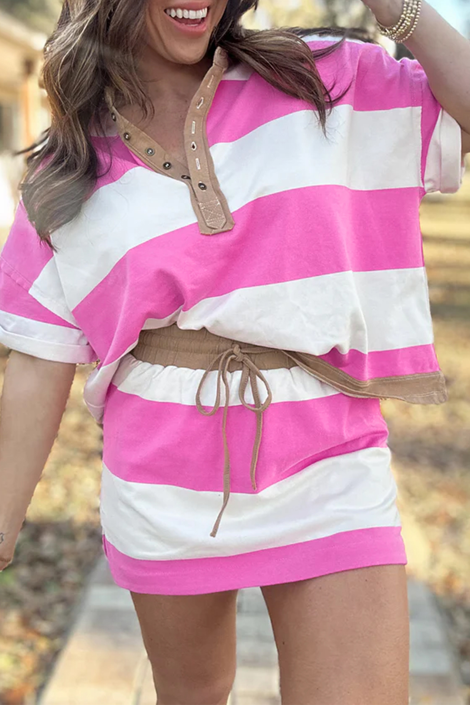 Women's Short Sleeve Polo Tee & Drawstring Skort 2-Piece Set - Detail View 18