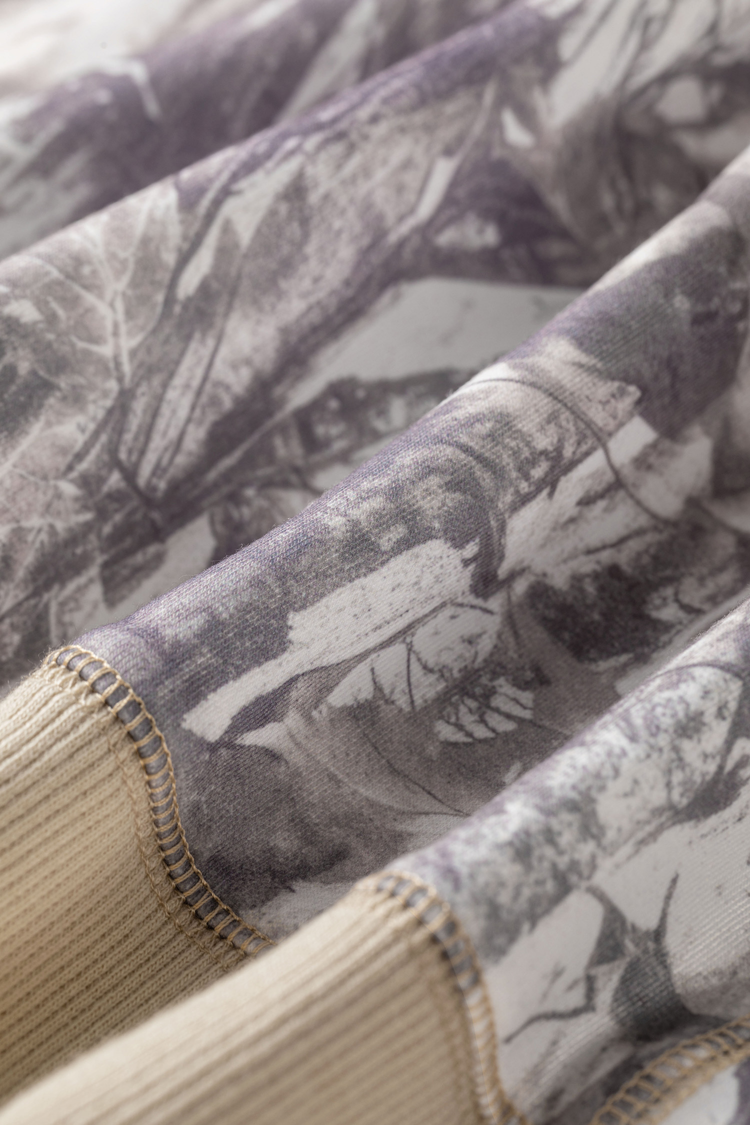 Women's Khaki Camo Tunic Sweatshirt – Casual Fall Pullover - Detail View 13