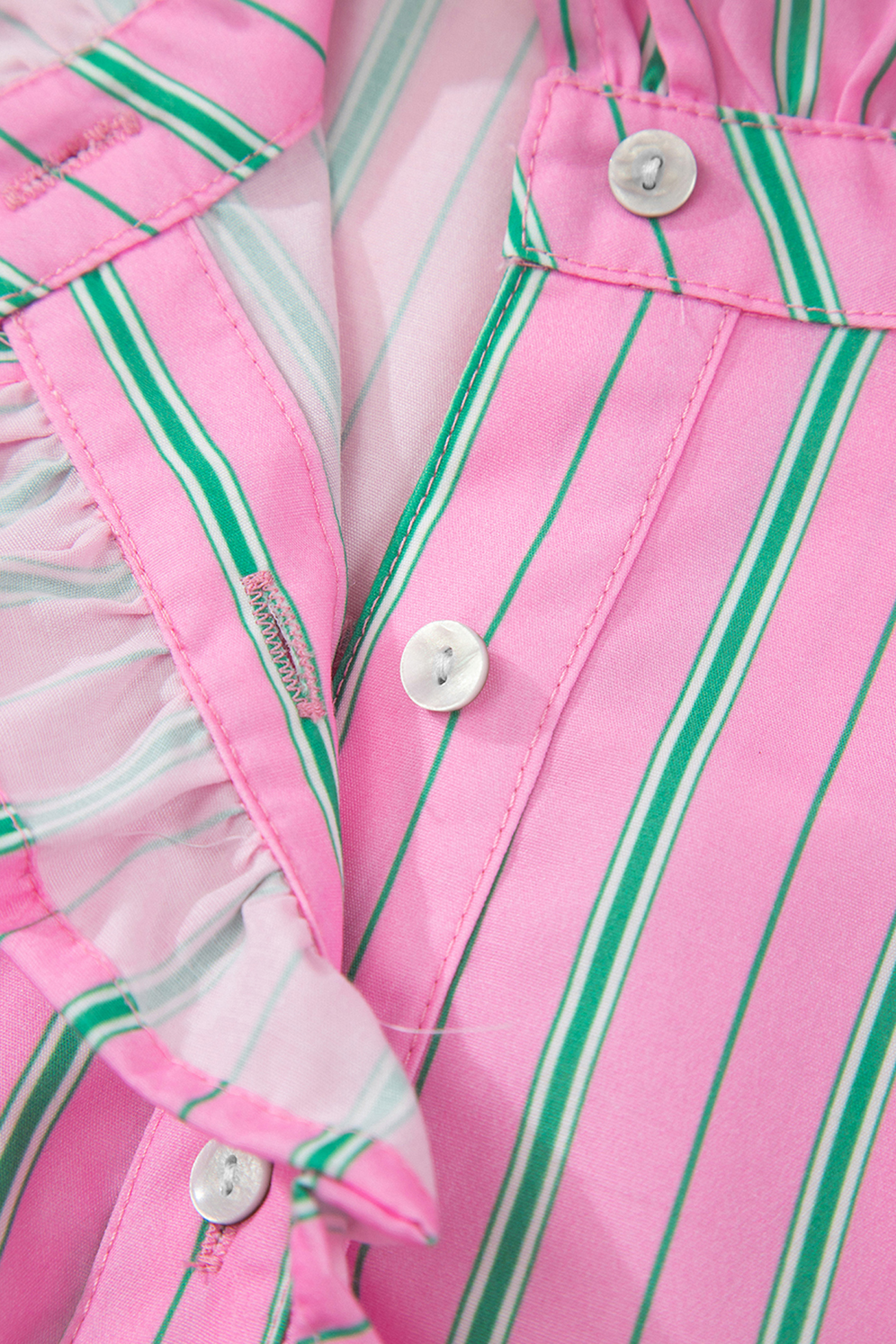 Women's Striped Puff Sleeve Blouse – Casual Office Top - Detail View 10
