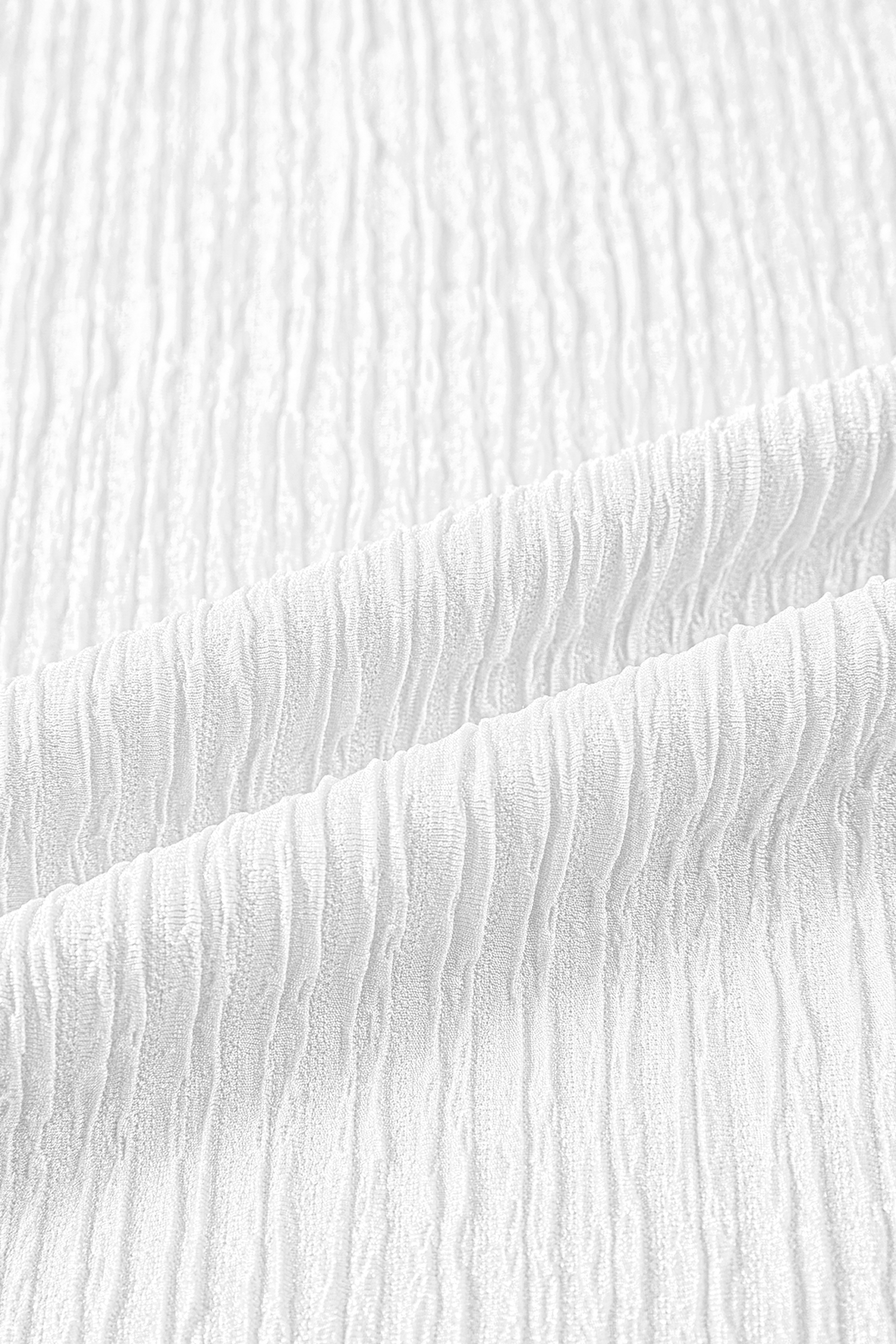 Women's White Textured Ruffle Blouse – Casual Daily Top - Detail View 10
