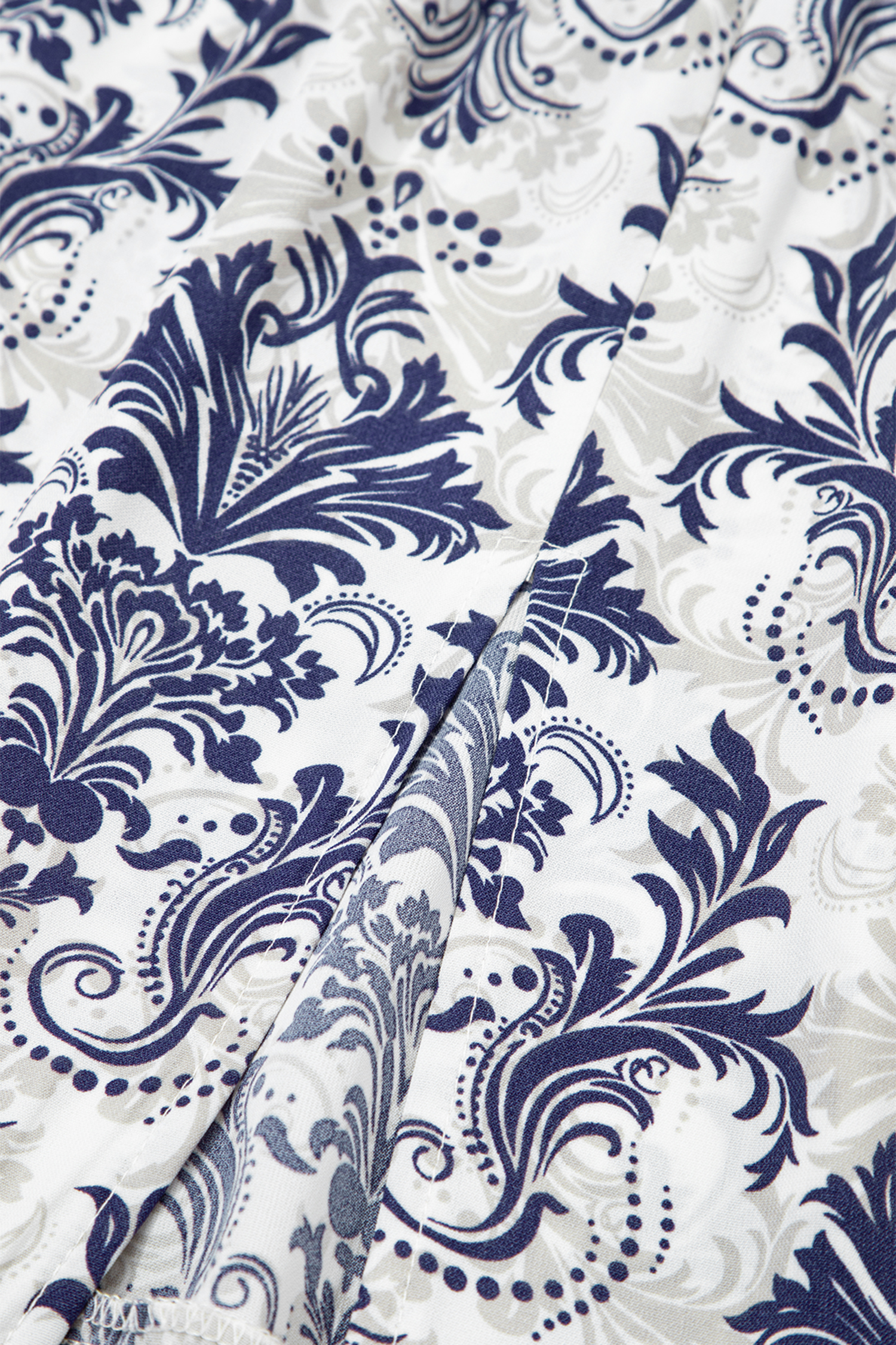 Bohemian Blue Floral Print Skirt for Women – High Waist Long Shift Skirt for Dates and Travel - Detail View 8