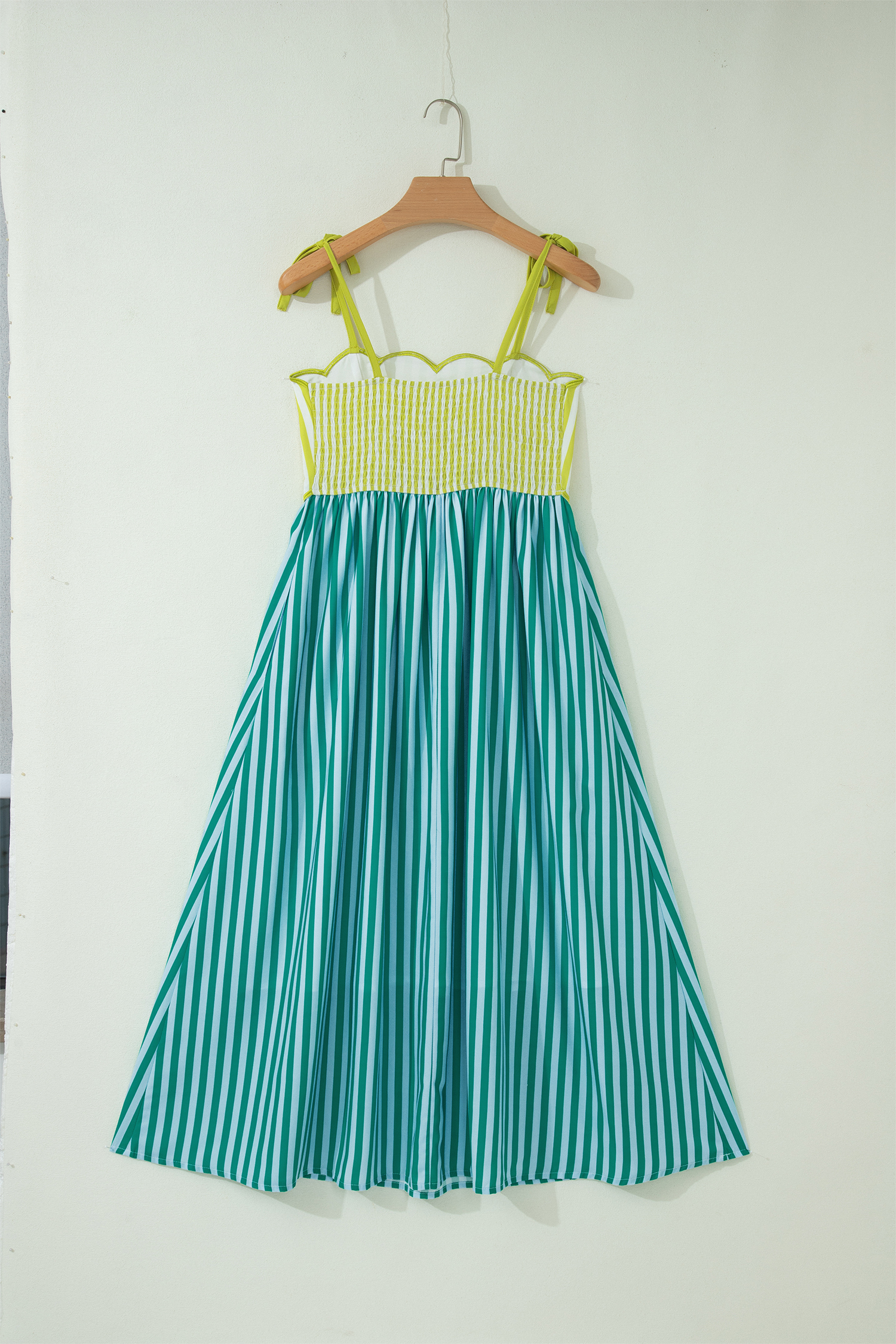 Women's High Waist Stripe Dress – Southern Belle Midi Style - Detail View 6