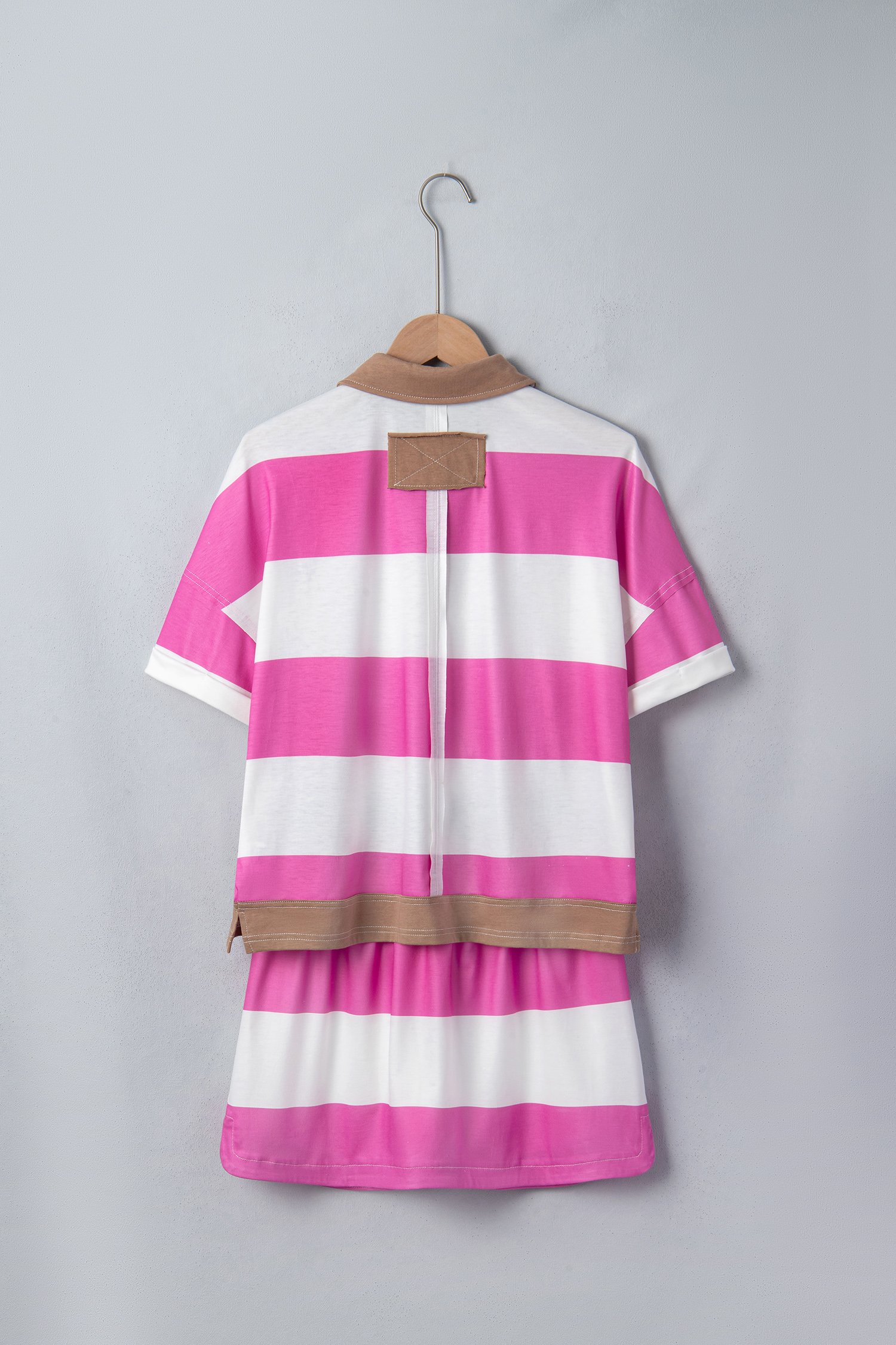 Women's Striped Polo & Mini Skort Set – Casual 2-Piece Outfit - Detail View 7