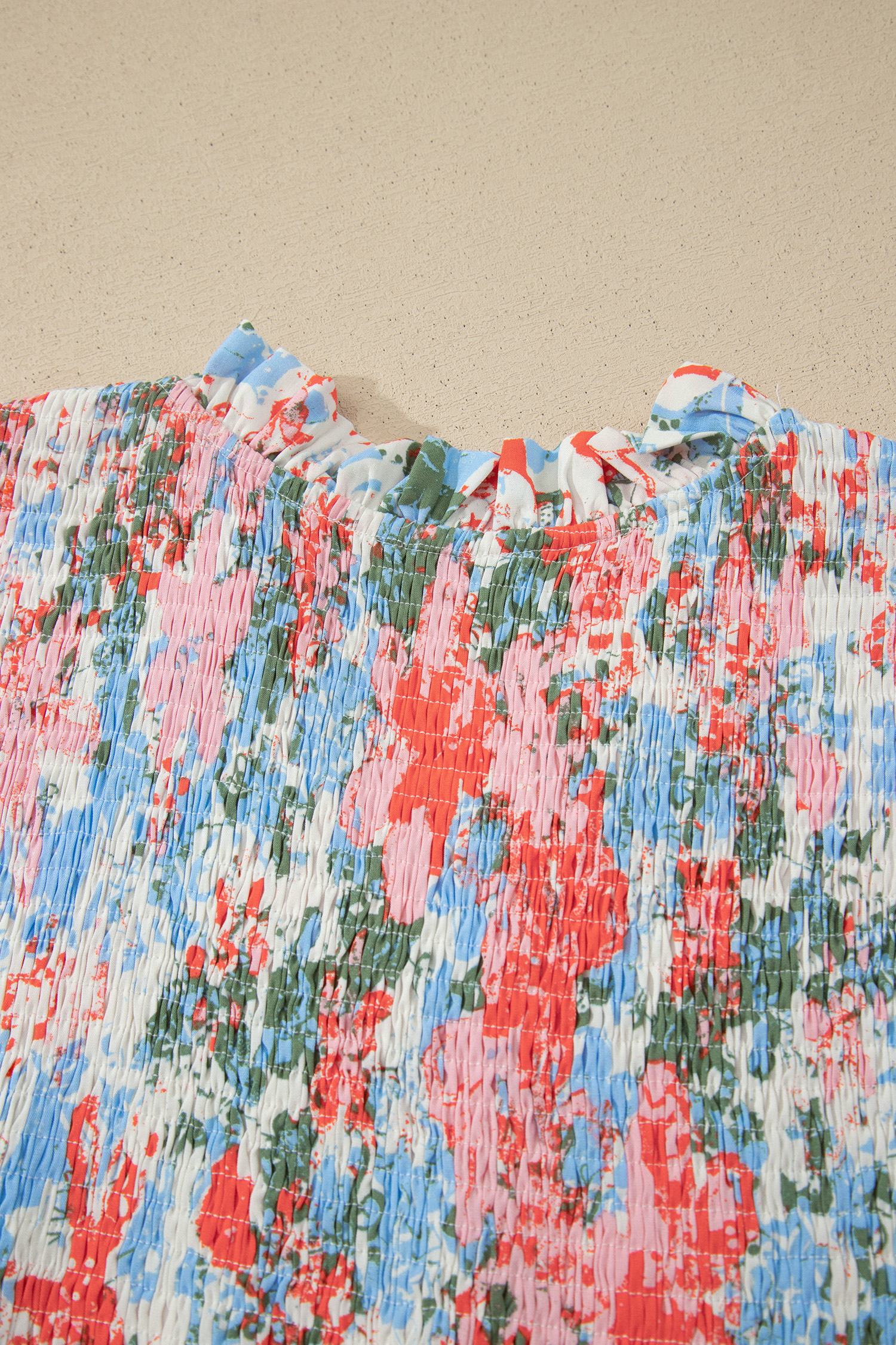 Women's Country Style Floral Maxi Dress – Lightweight 100% Viscose Short Sleeve Long Dress for Gifting - Detail View 12