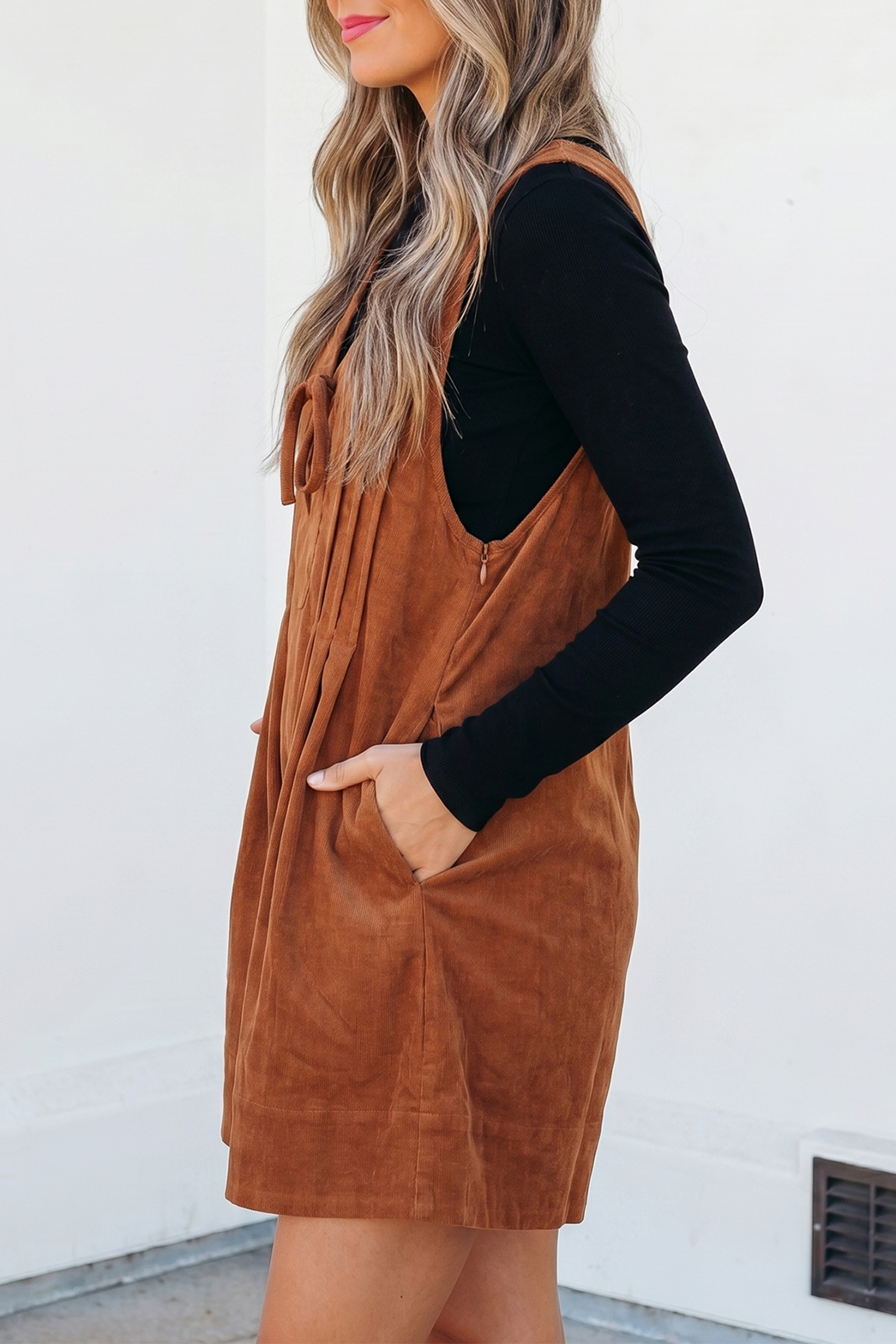 Women's Sleeveless Corduroy Romper – Autumn Daily Casual Wear - Detail View 3