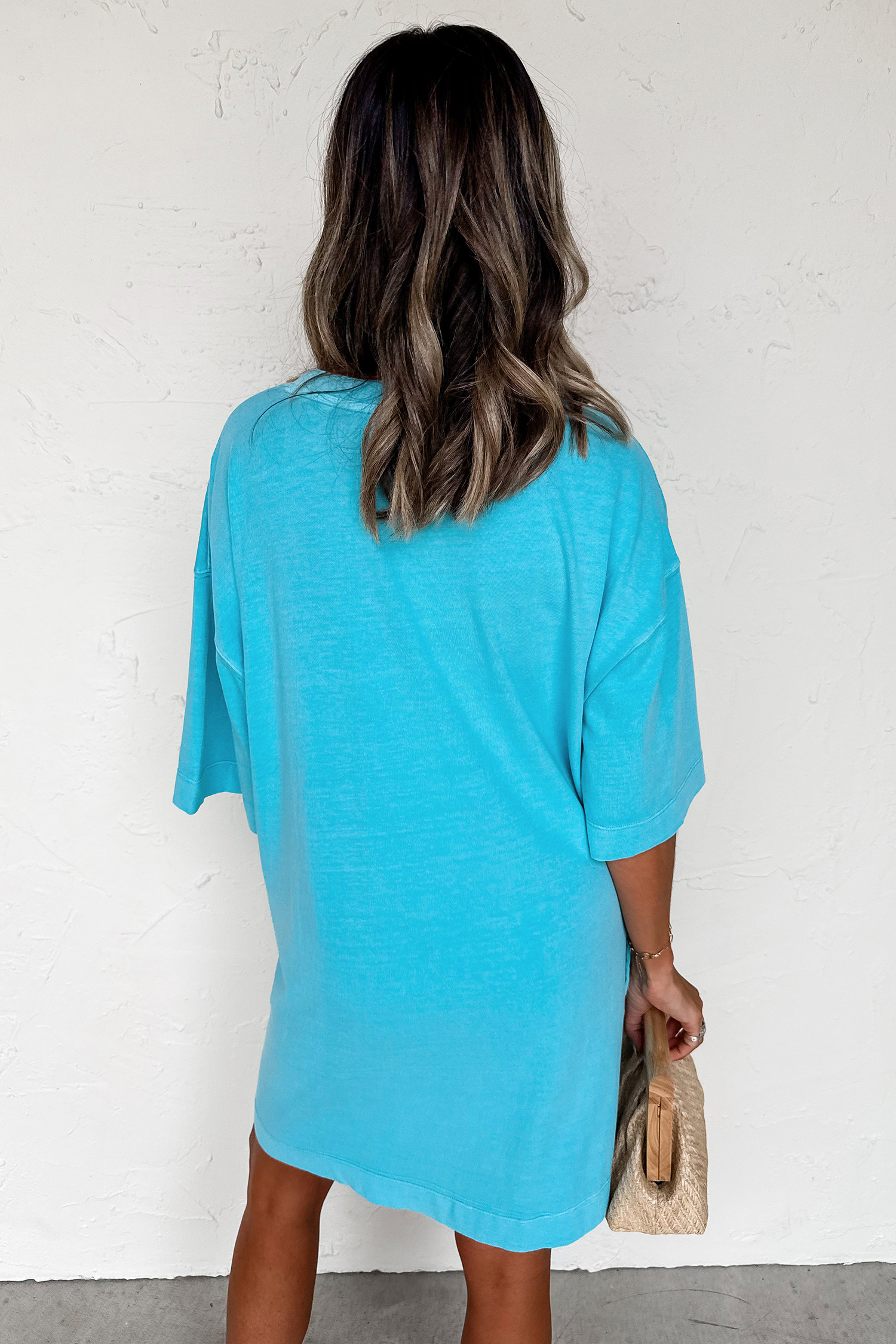 Women's Summer Shift Dress, Casual Short Sleeve Tee Dress - Detail View 5