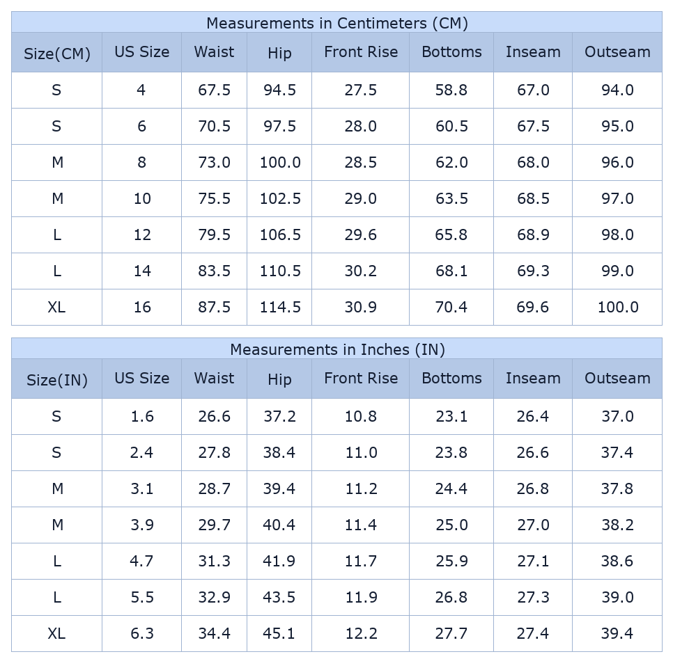 Women's High Waist Drawstring Jeans – Ankle Length Casual Denim Pants with Pockets - Size Chart & Details