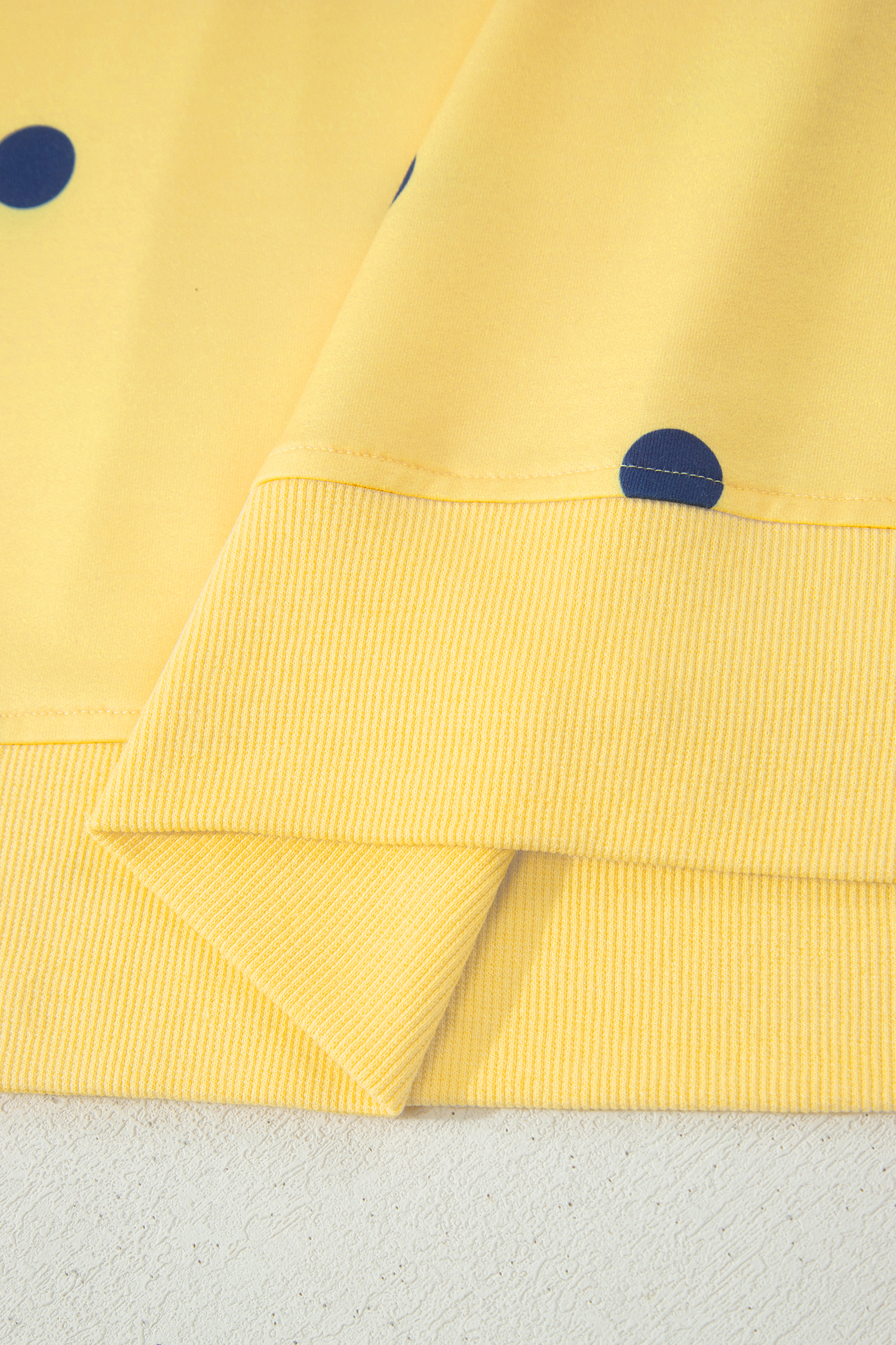 Women's Yellow Polka Dot Oversize Tee – Casual Short Sleeve Round Neck Top for Daily Wear - Detail View 7