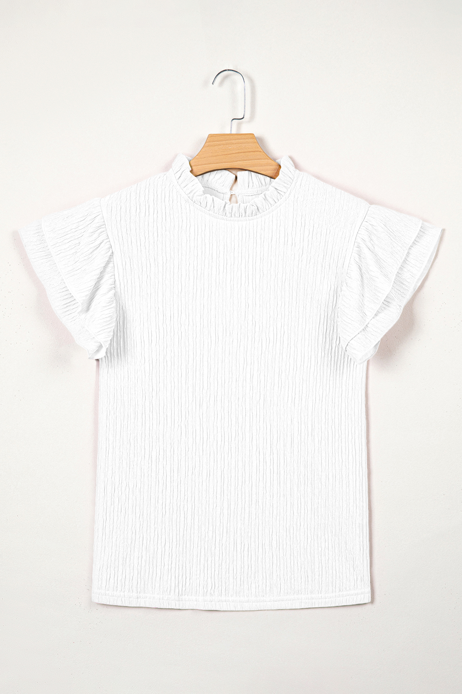 Chic White Textured Blouse for Women – Summer Gift Top - Detail View 6