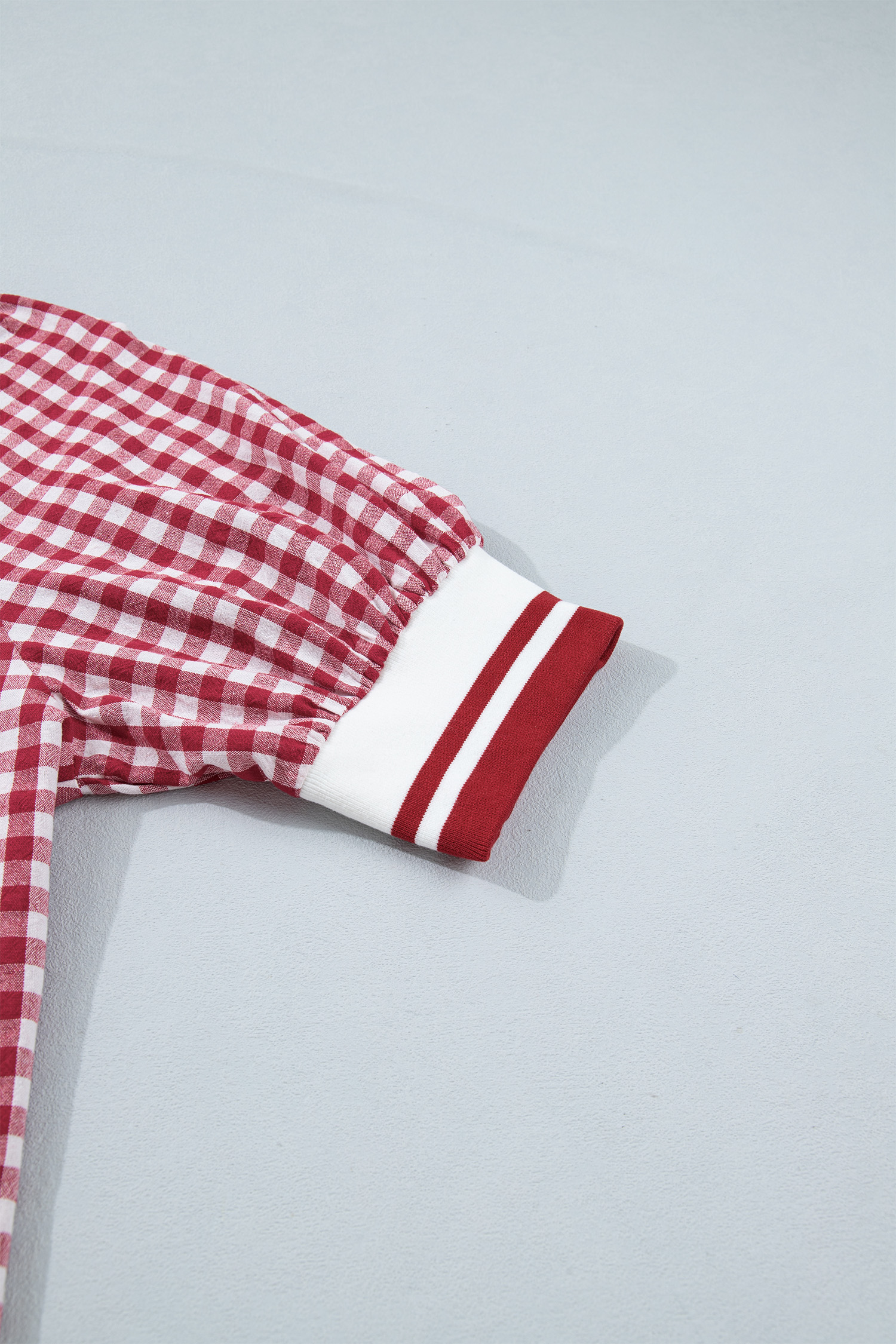Women's Plaid Short Sleeve Collar Top – Sporty Summer Tee - Detail View 8
