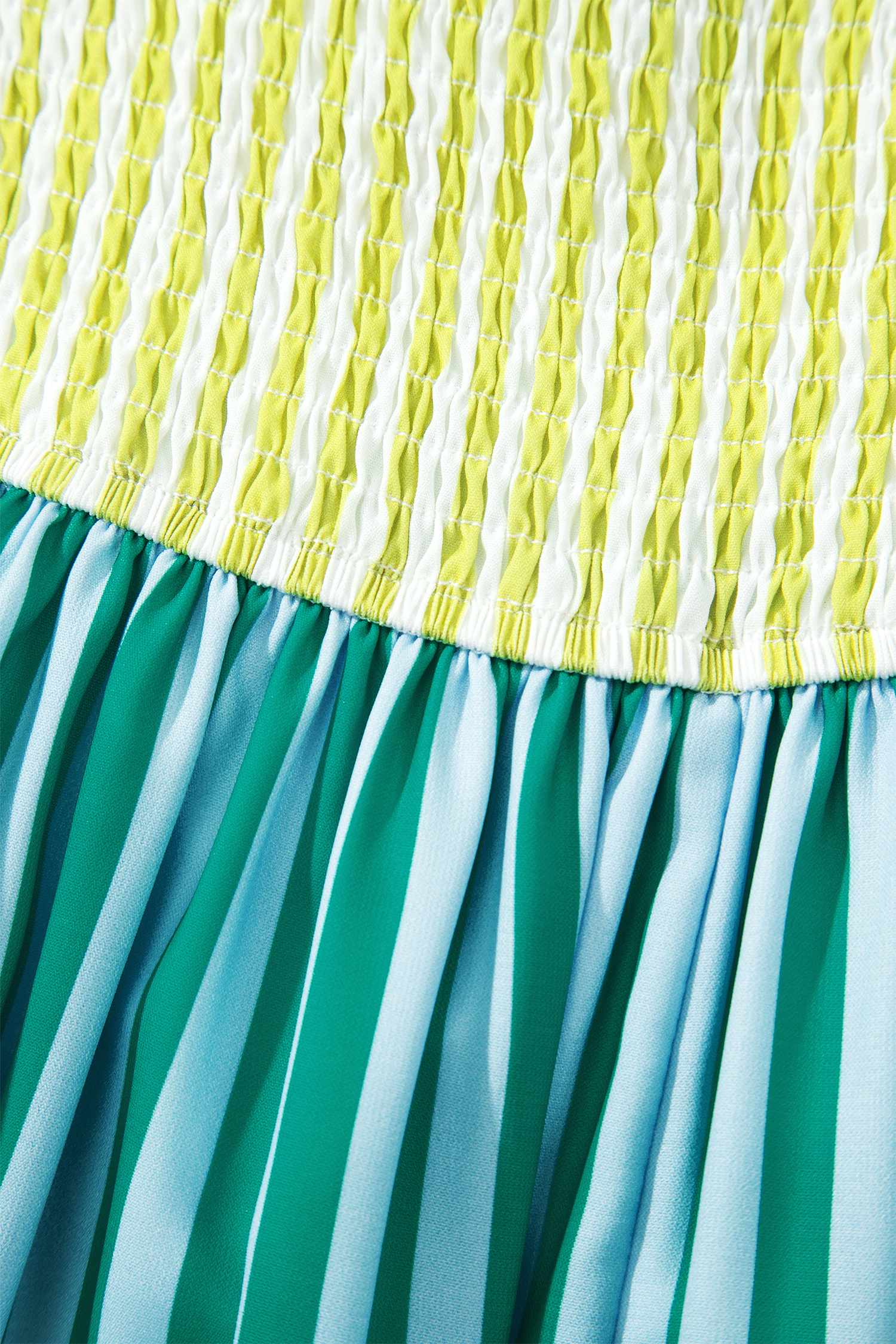Women's Striped Scalloped Midi Dress – Summer Vacation Style - Detail View 7