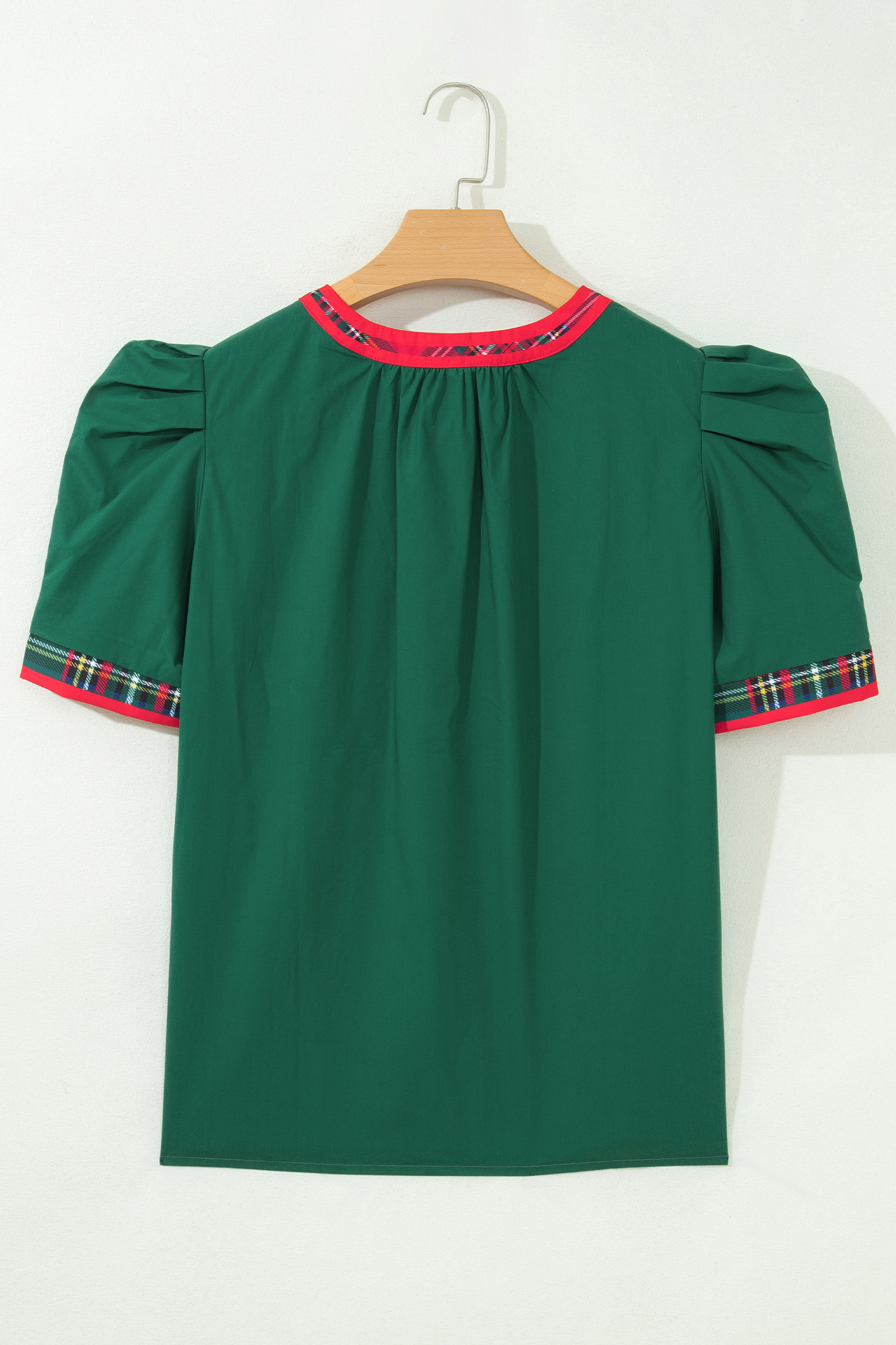 Women's Cotton Shift Blouse, Comfort Short Sleeve Top - Detail View 6