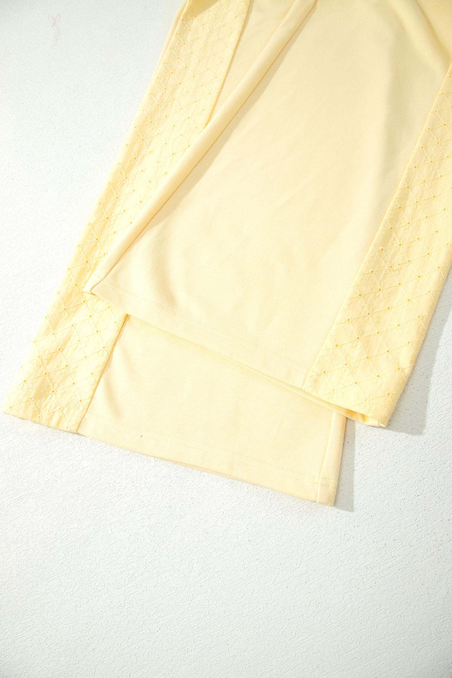 Women's Yellow Cropped Pullover & Drawstring Pants Set - Detail View 6