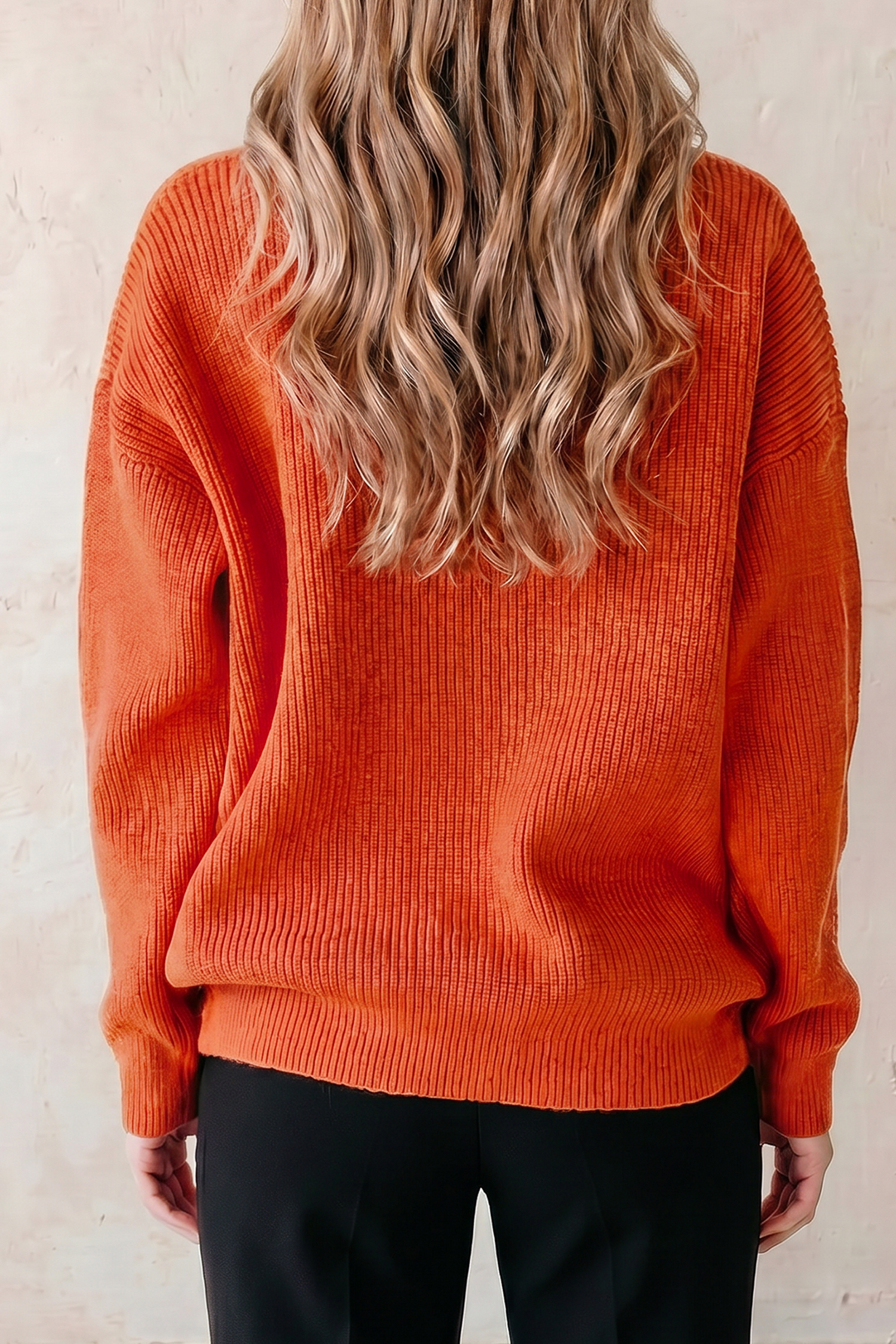 Women's Pumpkin Sweater, Cute Jack O Lantern Knit Top - Detail View 2