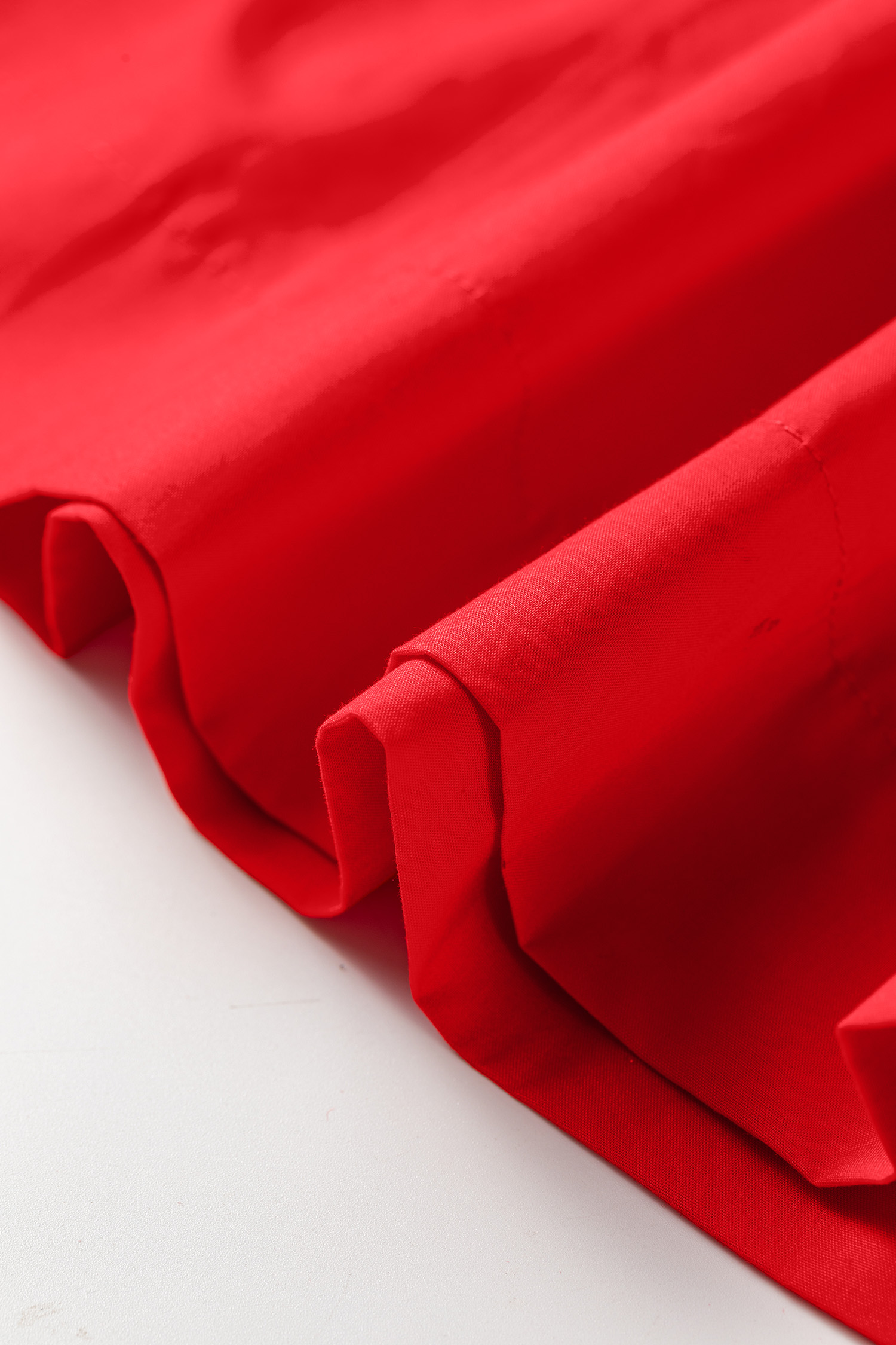 Fiery Red Autumn Dress, Short A Line Daily Casual Style - Detail View 9