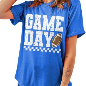 Women's Game Day Graphic T Shirt, Casual Short Sleeve Top - Main View