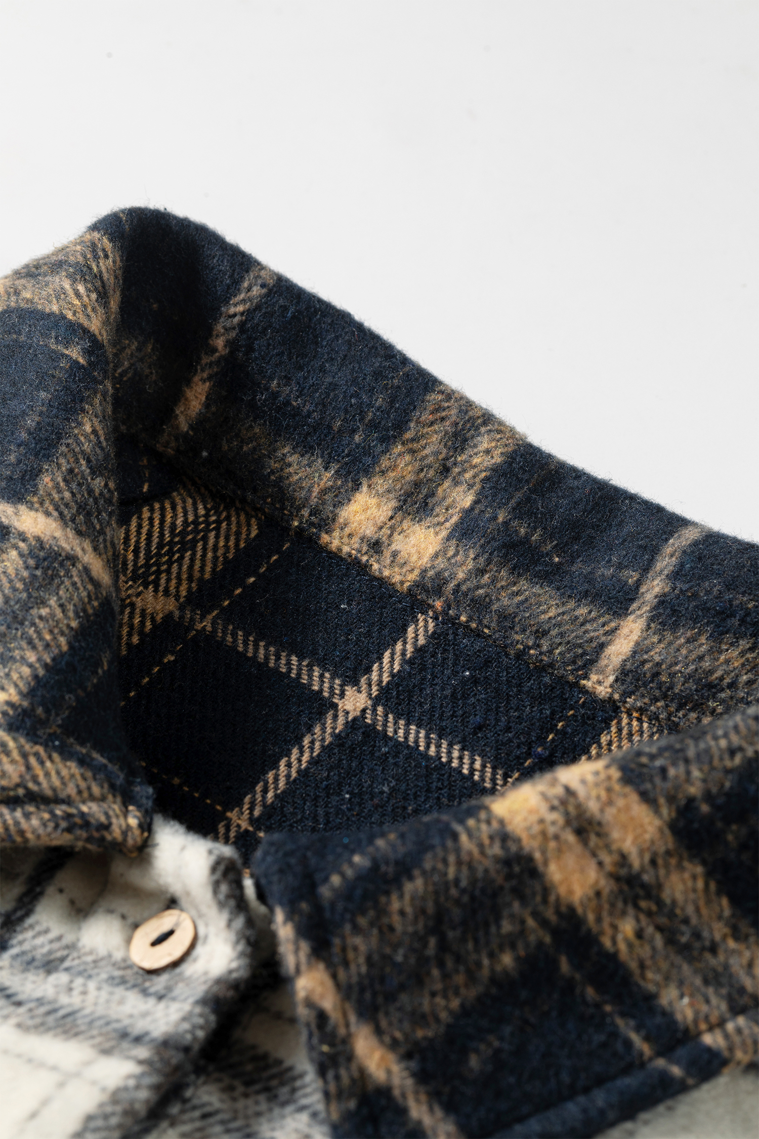 Casual Plaid Shacket for Women, Long Sleeve Button Down - Detail View 9