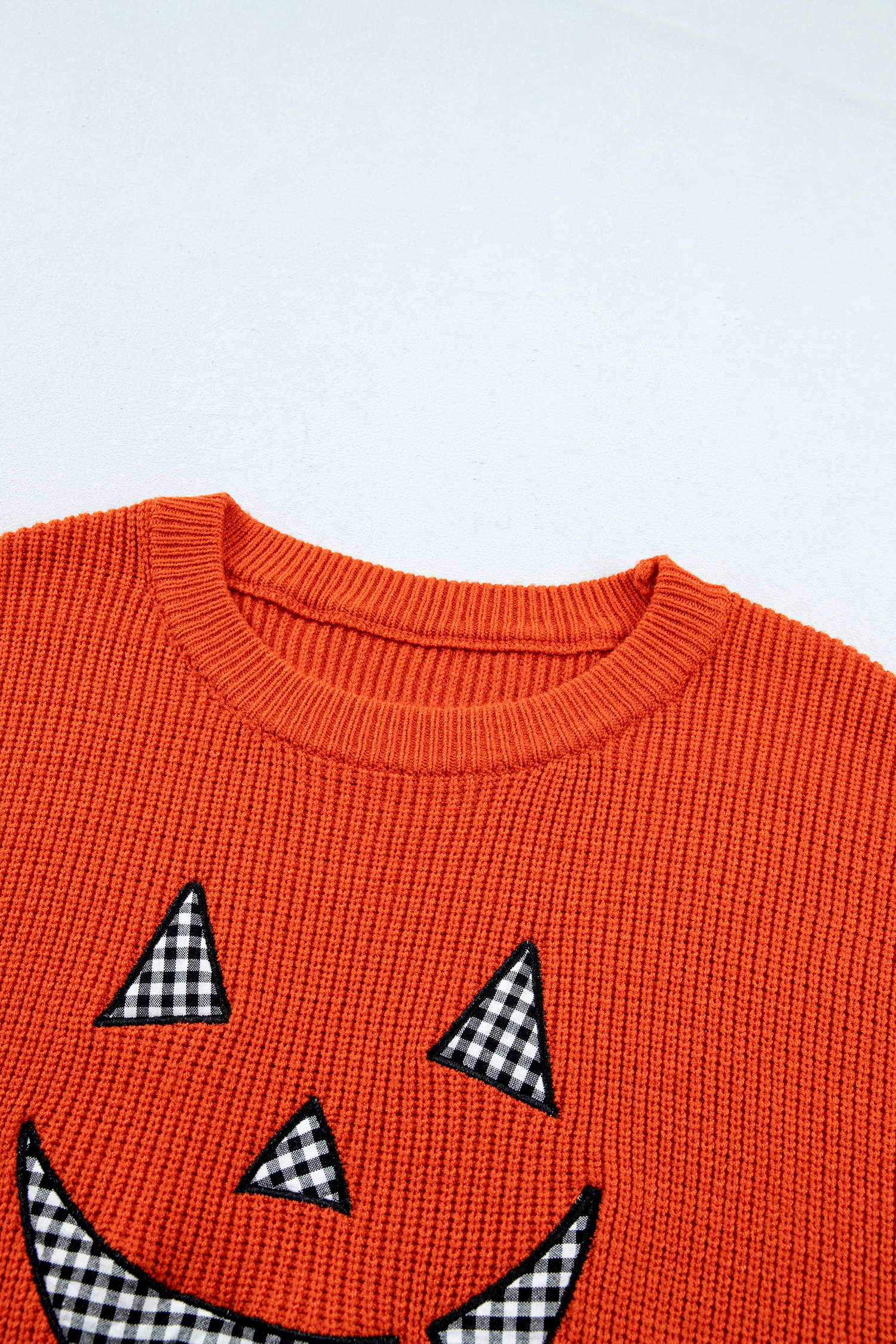 Women's Pumpkin Sweater, Cute Jack O Lantern Knit Top - Detail View 11