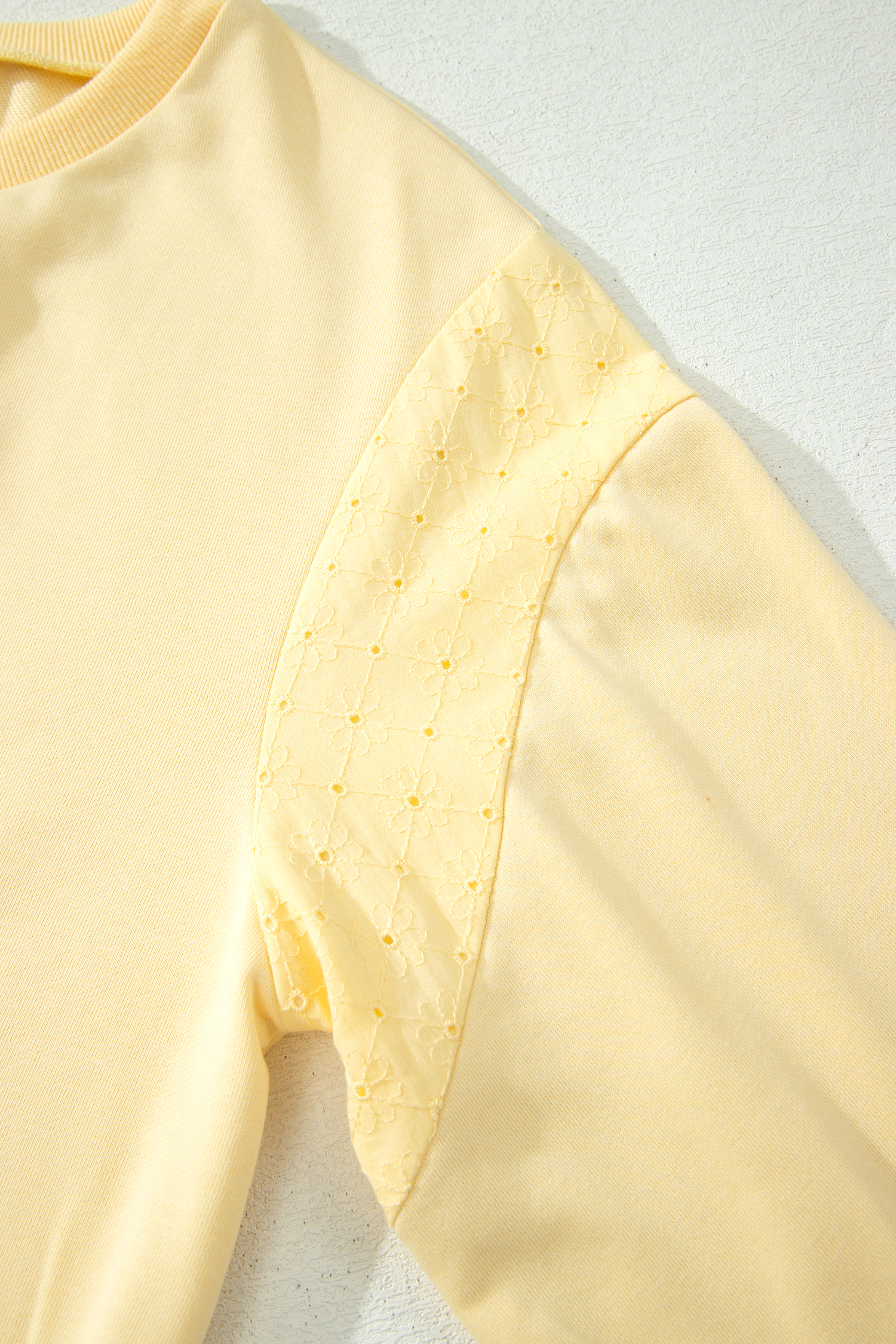 Women's Yellow Cropped Pullover & Drawstring Pants Set - Detail View 12