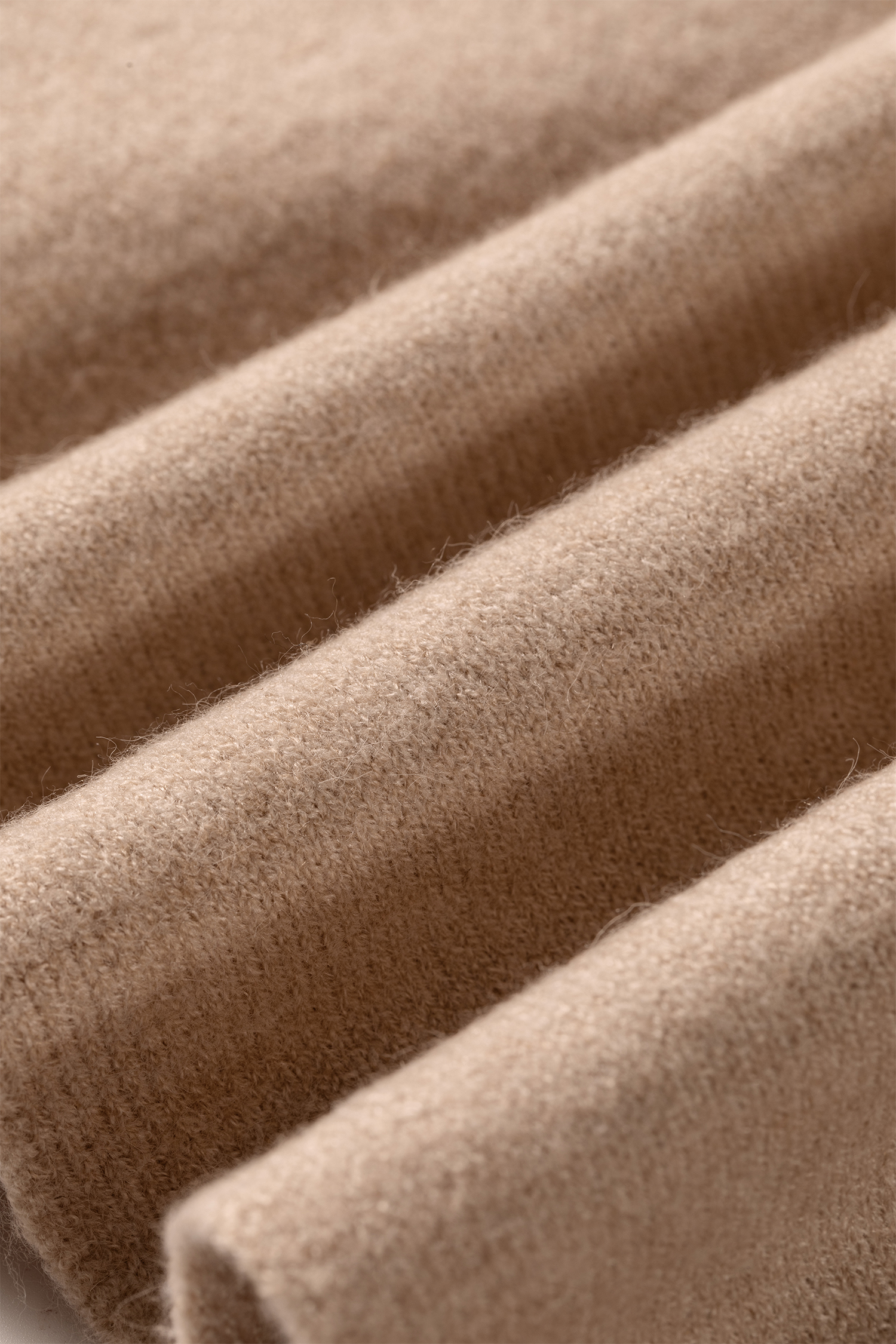 Women's Beige High Neck Short Sleeve Knit Sweater for Fall - Detail View 11