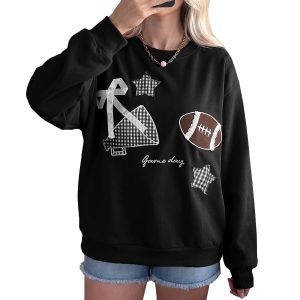 Women's Game Day Pullover, Casual Crewneck Sweatshirt - Main View