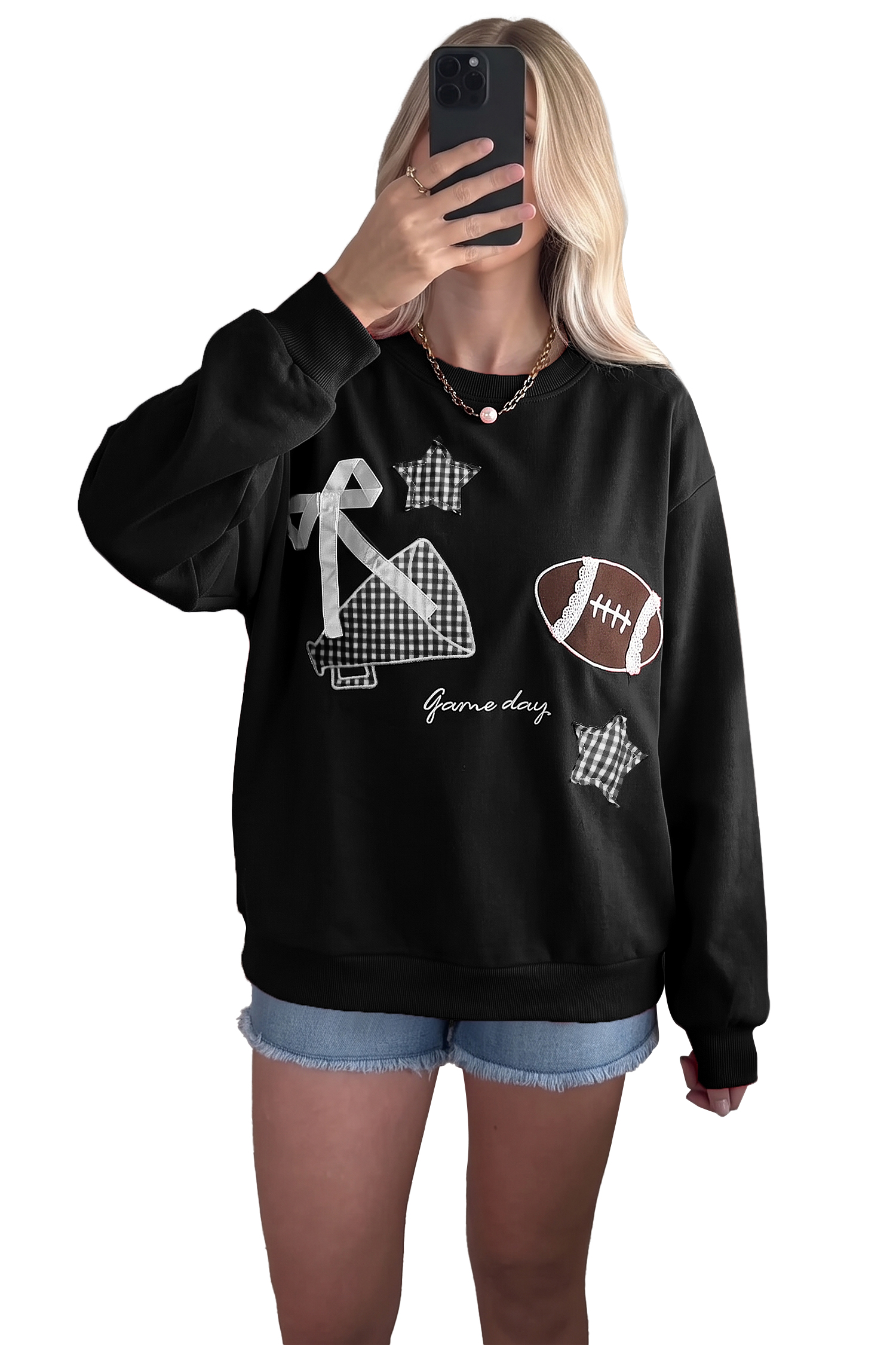 Women's Game Day Pullover, Casual Crewneck Sweatshirt - Main View