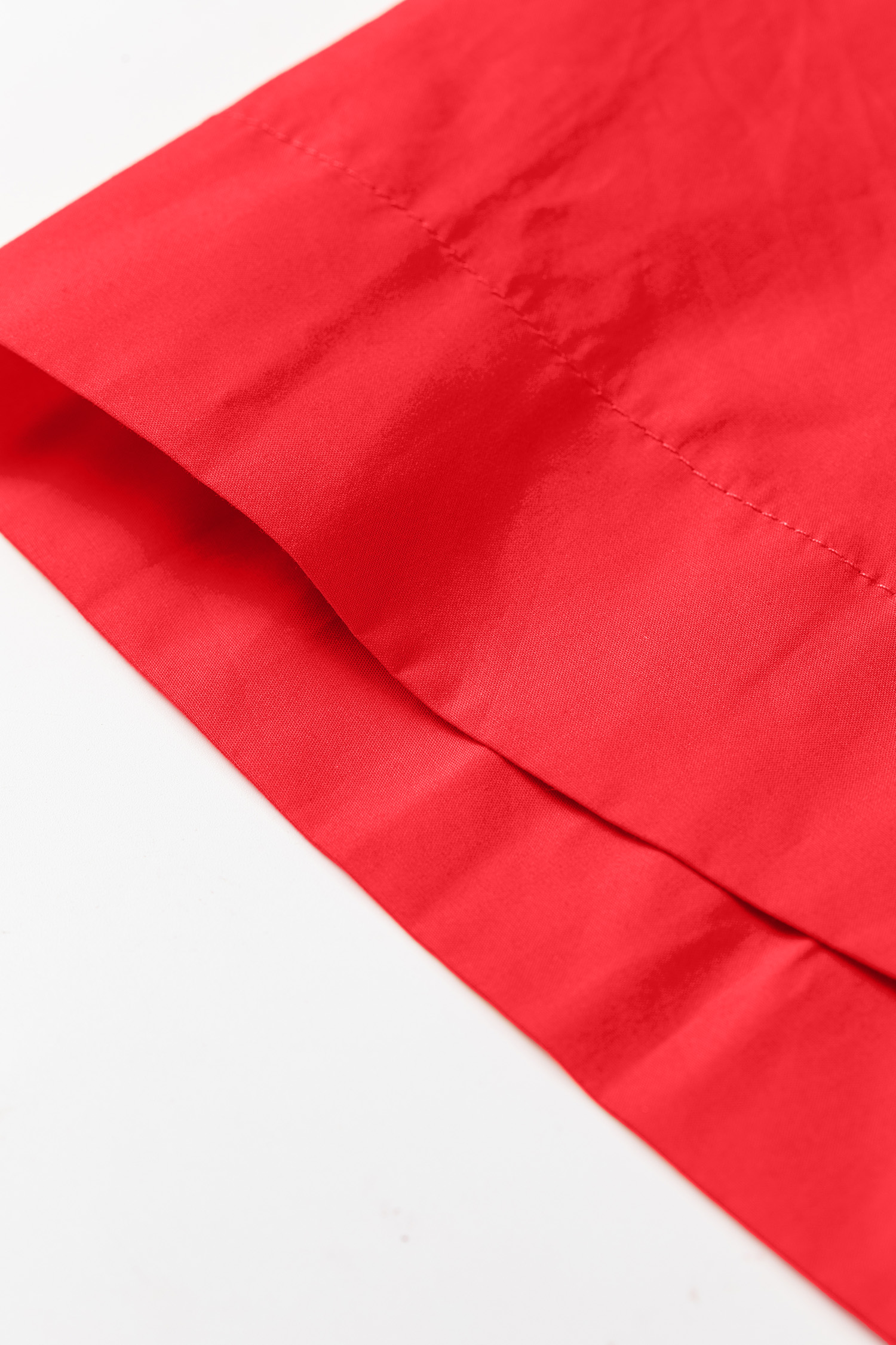 Fiery Red Mini Dress, Long Sleeve A Line Fit and Flare - Detail View 13