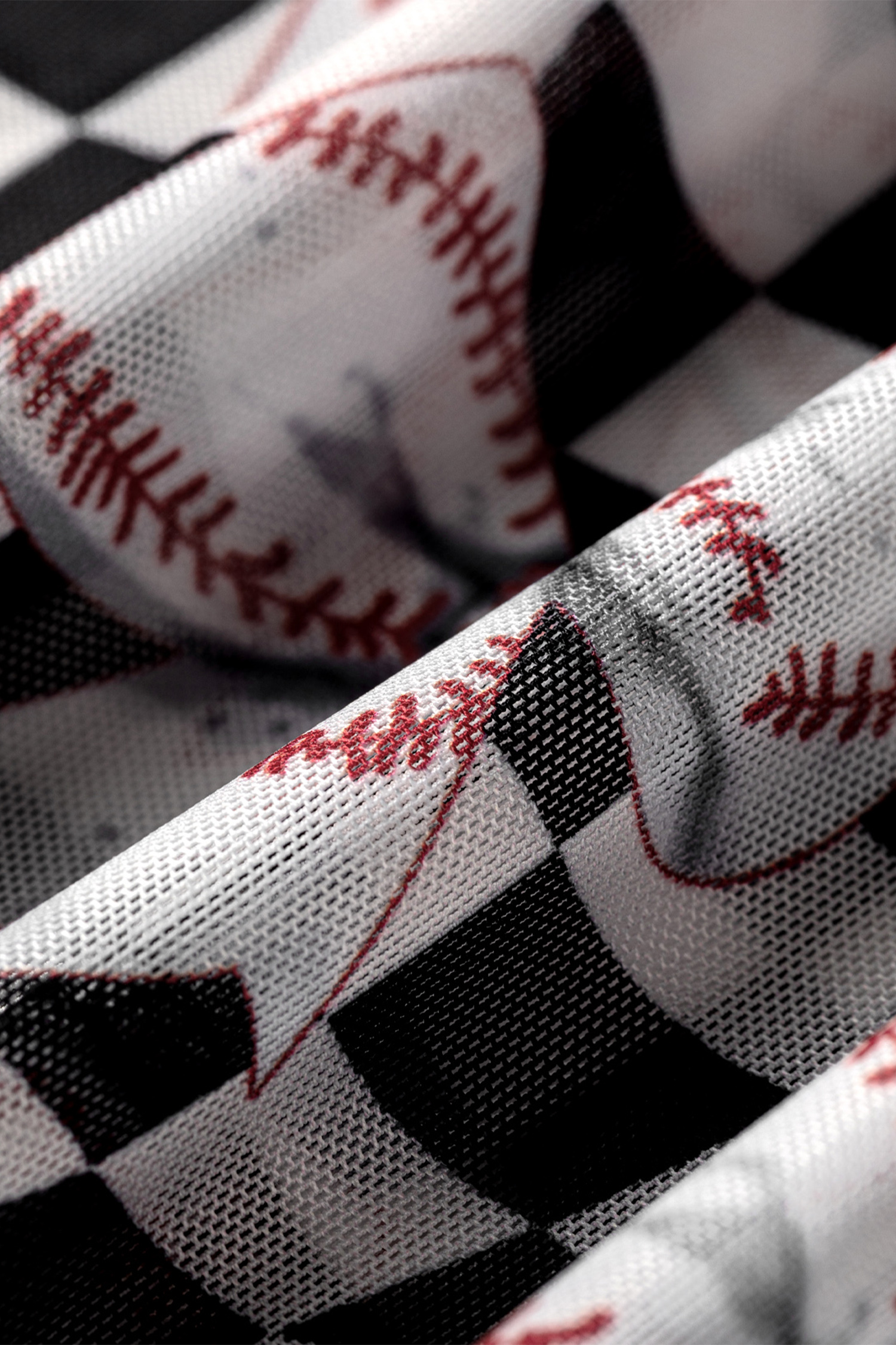 Womens Checkered Baseball Bow Mesh Top, Casual Game Day Wear - Detail View 7