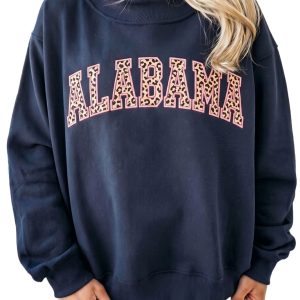 Women's Alabama Sweatshirt, Casual High Neck Long Sleeve - Main View