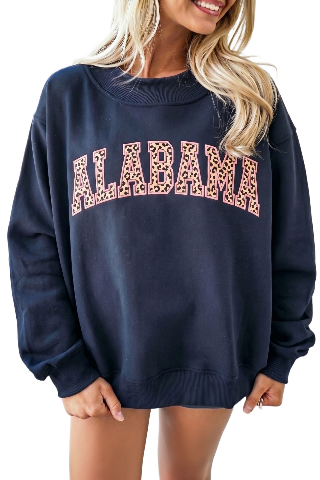 Women's Alabama Sweatshirt, Casual High Neck Long Sleeve - Main View