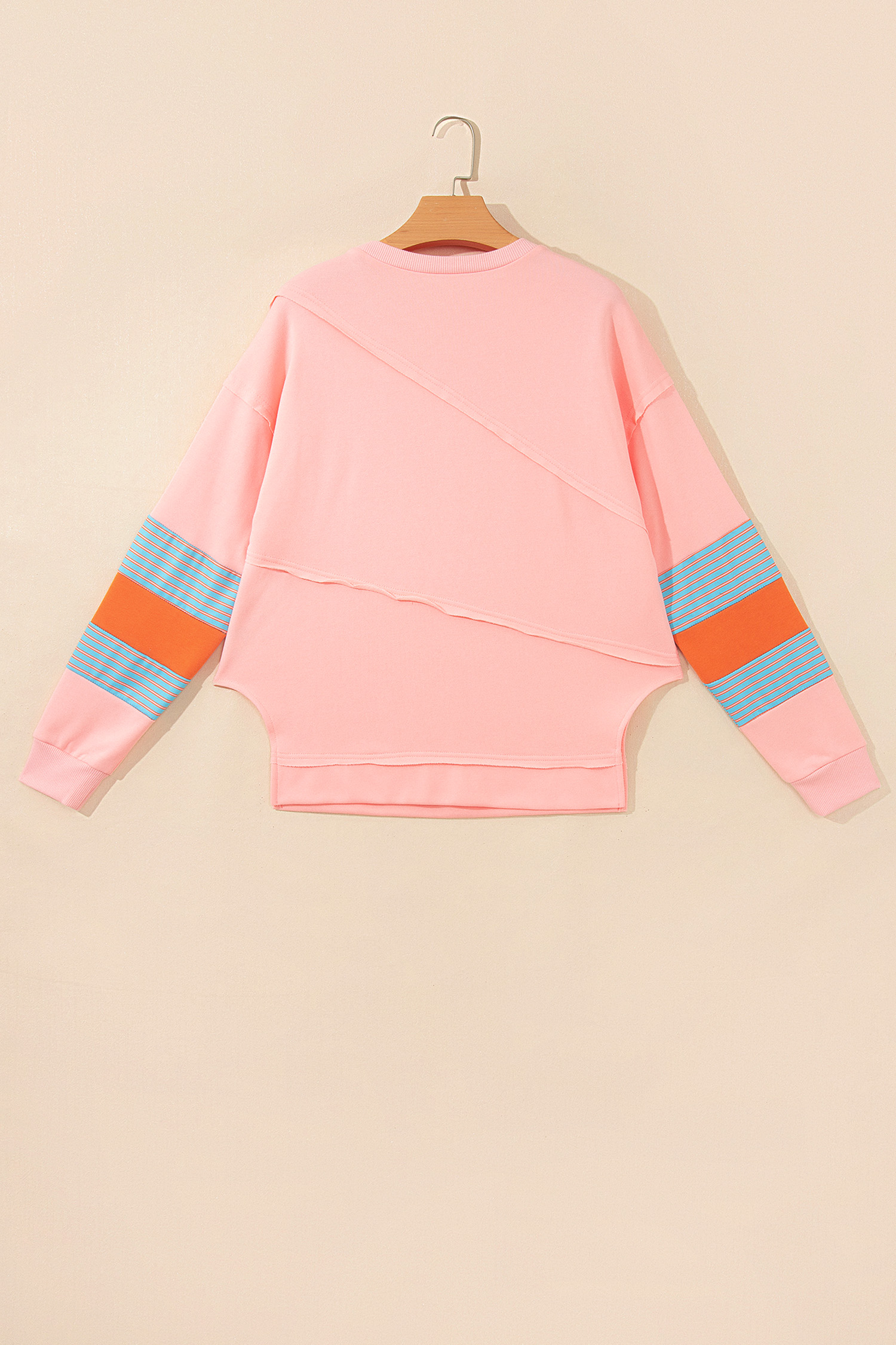 Cotton Blend Women's Top, Soft Pink Long Sleeve - Detail View 6