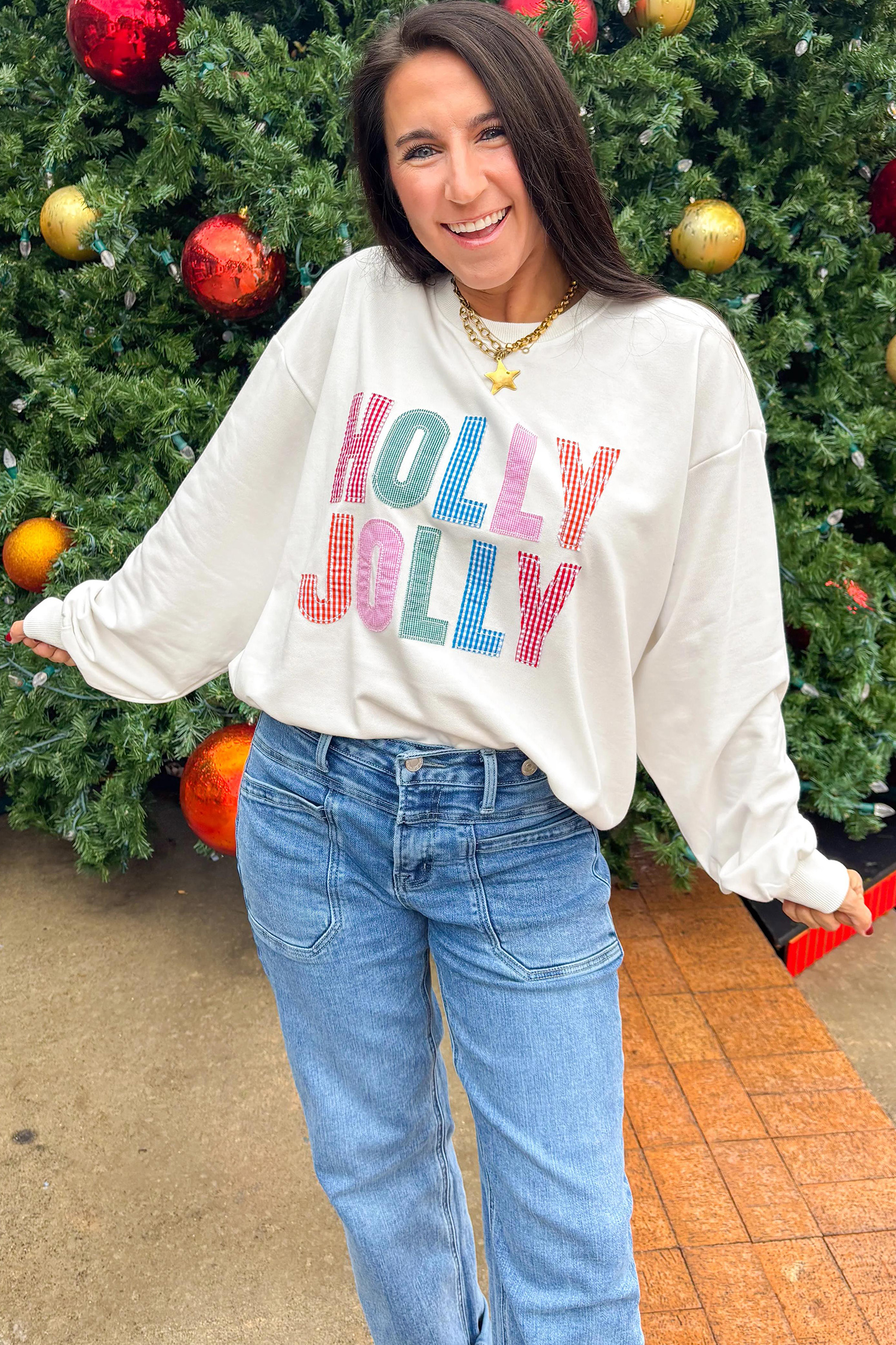Women's Cozy Christmas Sweatshirt, Casual Long Sleeve Top - Detail View 9