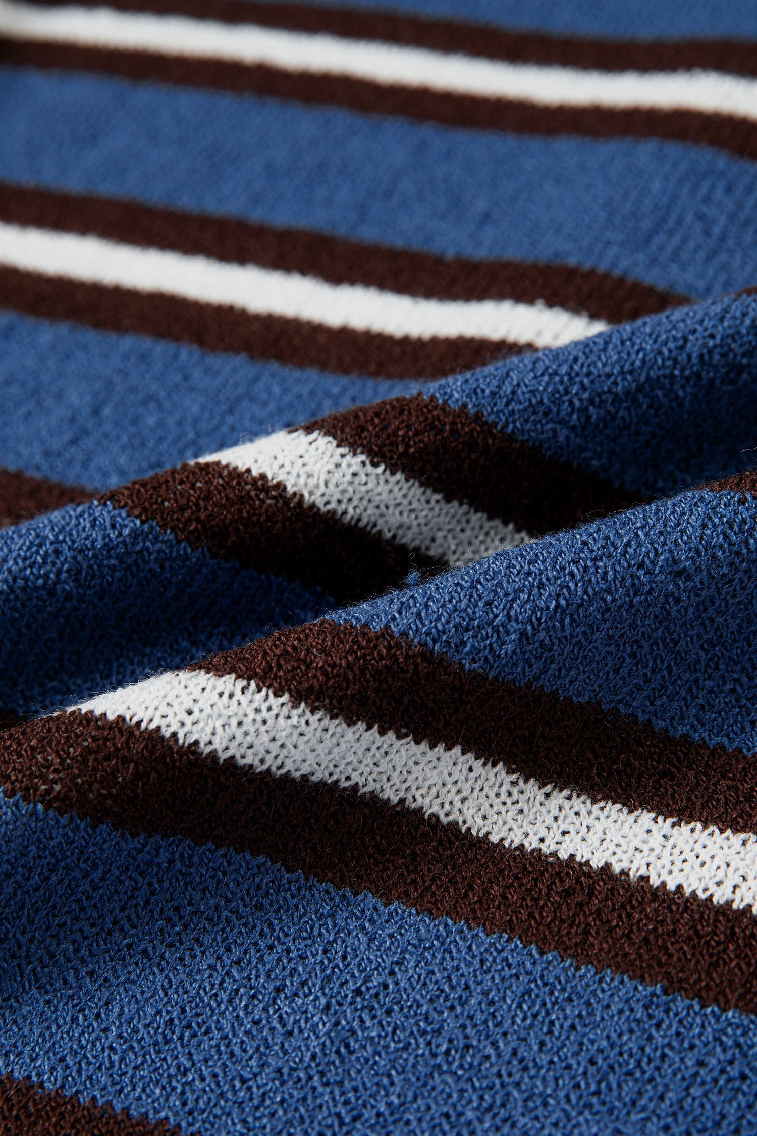 Women's Blue Striped Cardigan, Casual Drop Shoulder Sweater - Detail View 16