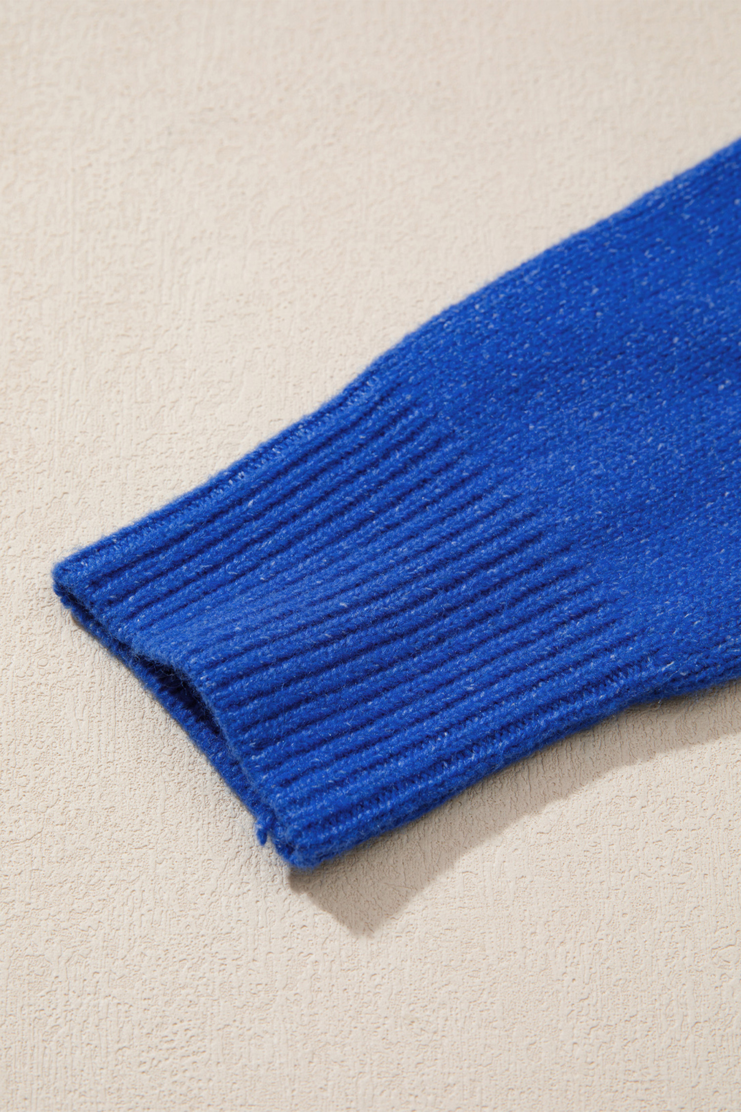 Sky Blue Pullover Sweater, Casual Long Sleeve Round Neck - Detail View 17