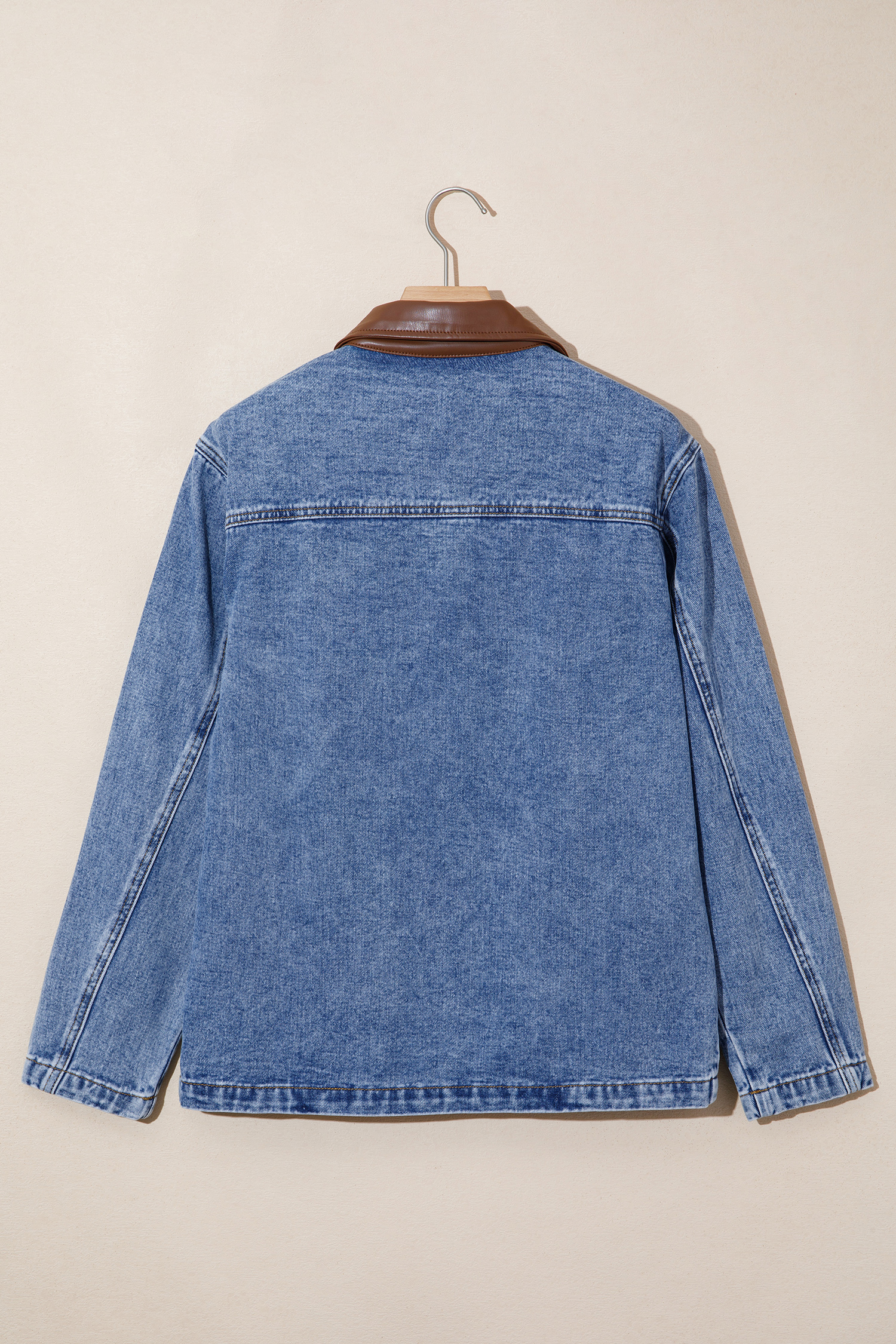 Classic Denim Jacket, Women's Autumn Pocket Detail Shift Top - Detail View 6