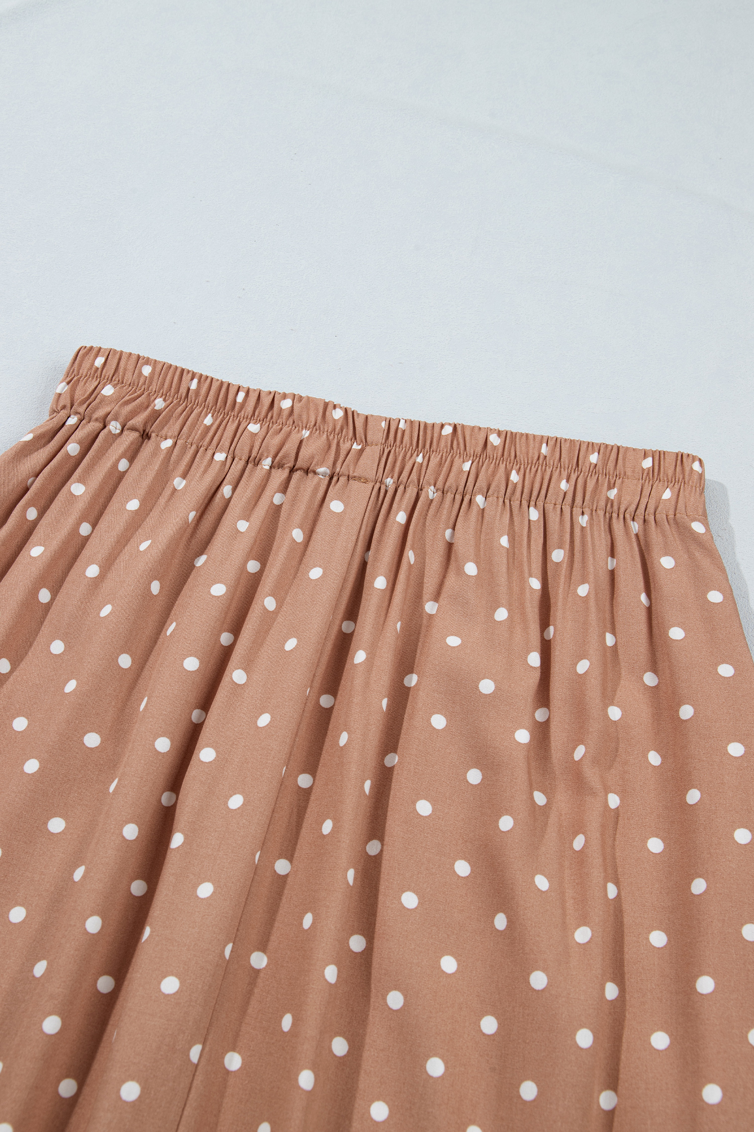 Elegant Polka Dot Maxi Skirt, Lace Trim Trendy Women's Style - Detail View 8