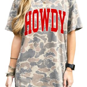 Women's Camo Howdy Short Set, Casual Summer Loungewear - Main View
