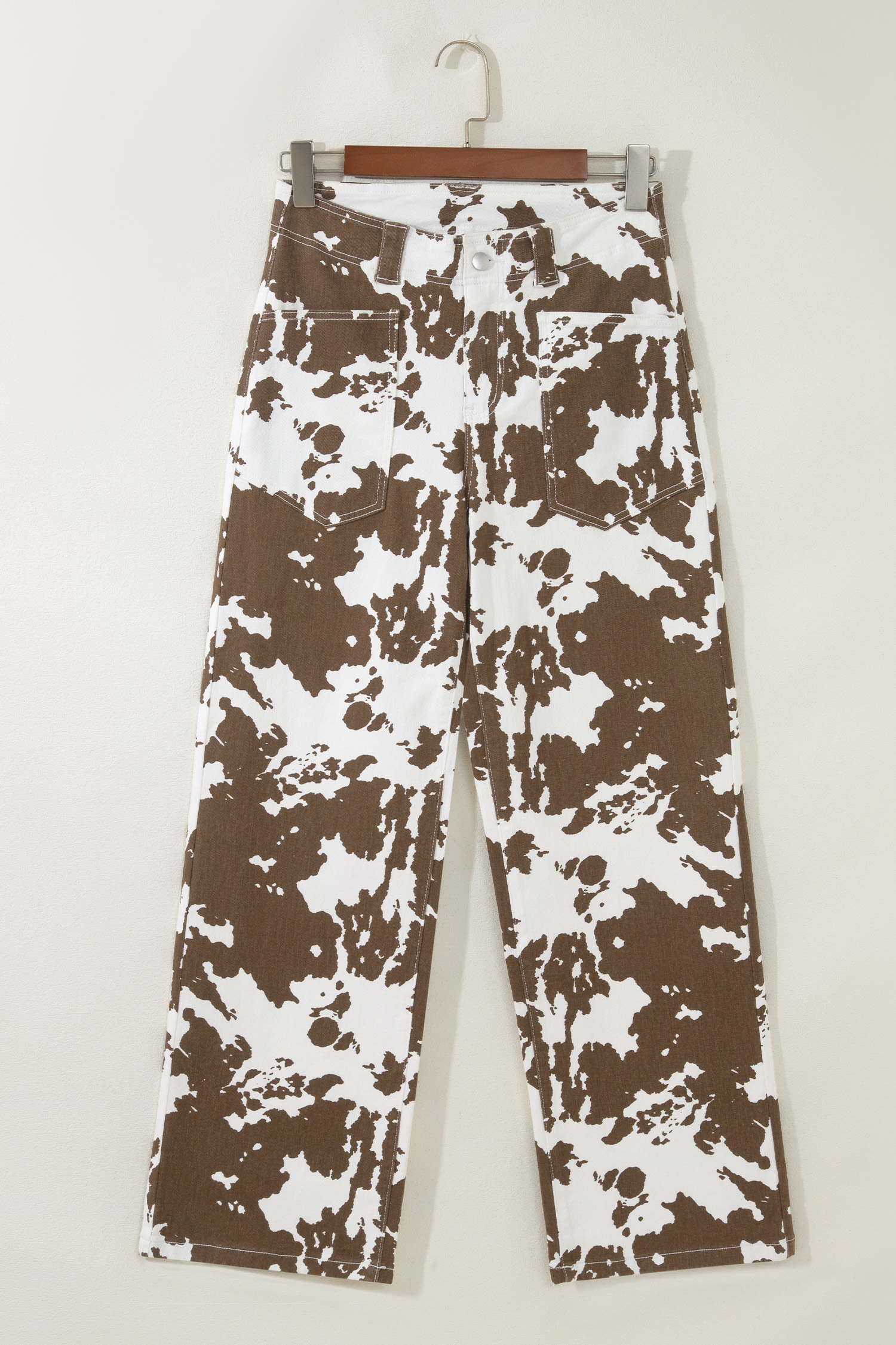 Abstract Print Women's Denim Jeans, Retro Western Style - Detail View 8