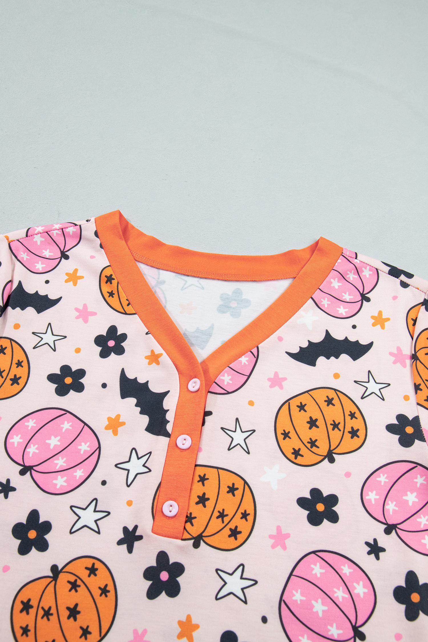 Halloween Graphic Lounge Set, Women's Soft Colorblock Suit - Detail View 6